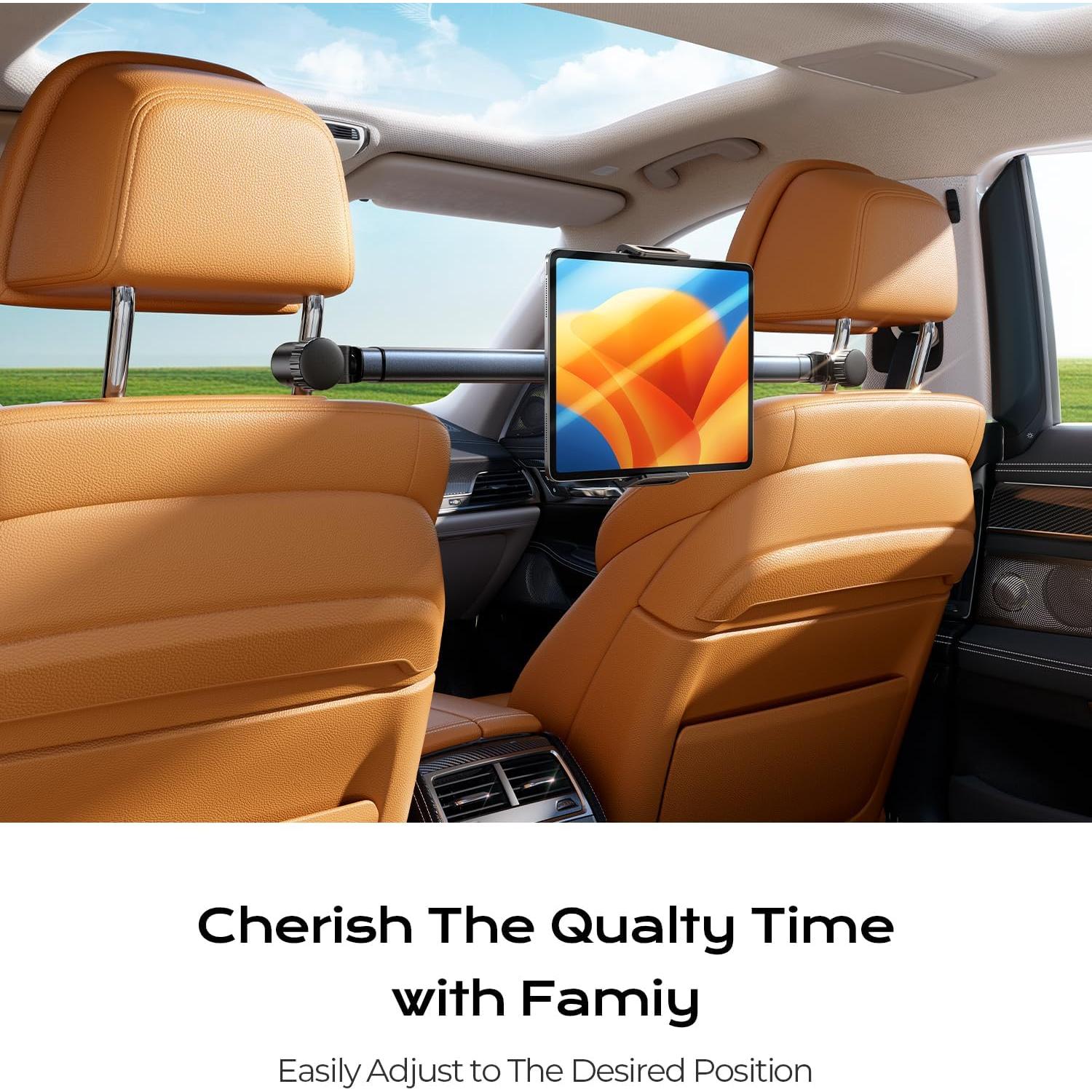 Soporte para Tableta LISEN para Auto - Reposacabezas, Negro, 4.6-33 cm