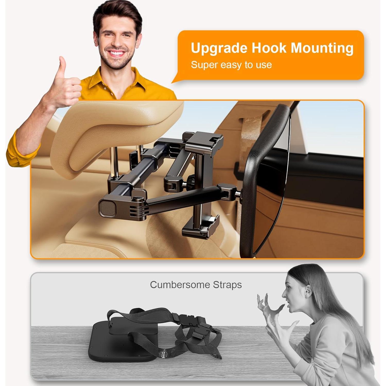 Espejo de Coche para Bebé TAZENI 2 en 1 con Soporte para Tableta