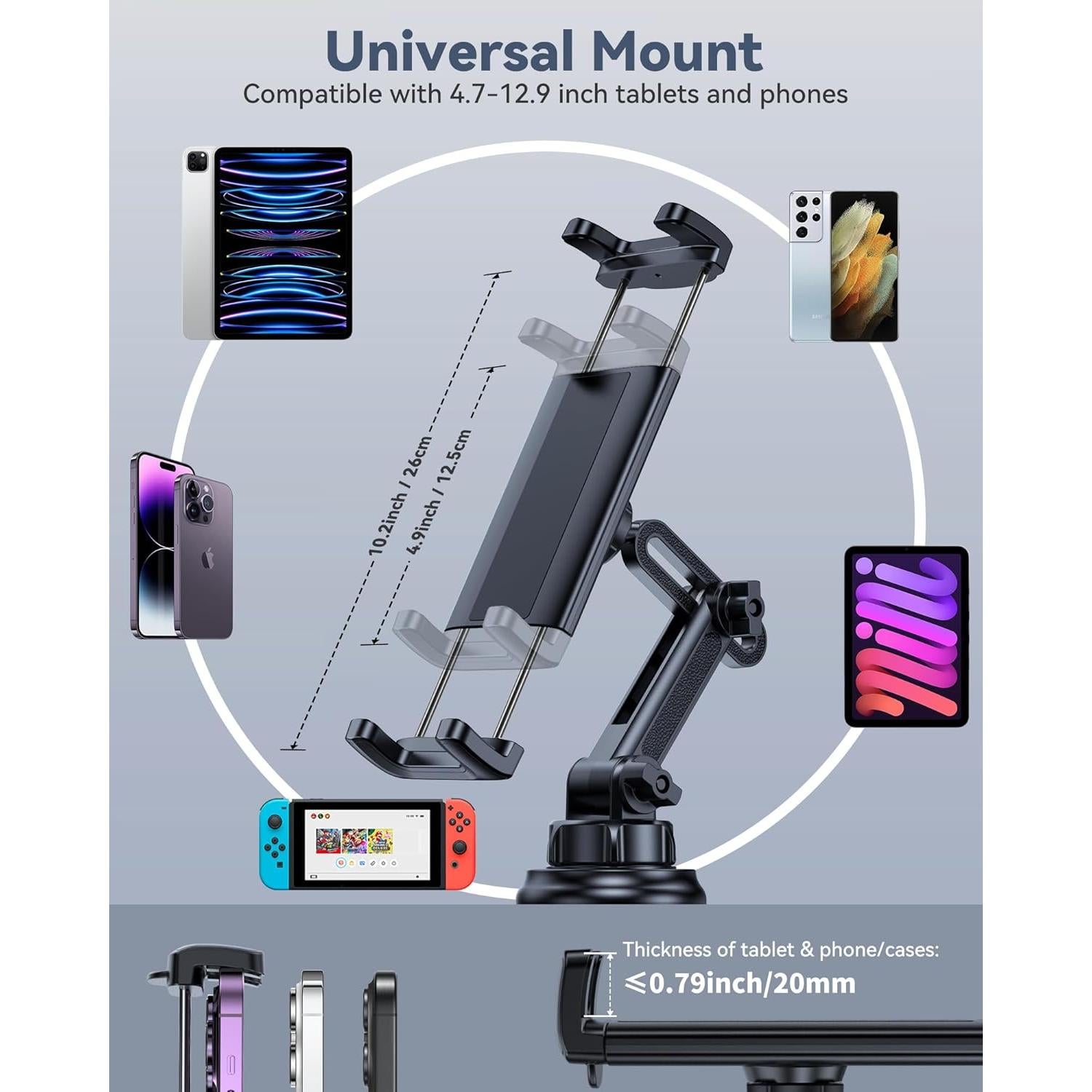 Soporte Universal para Tablet en Portavasos BOOMVATO 4.7-12.9"