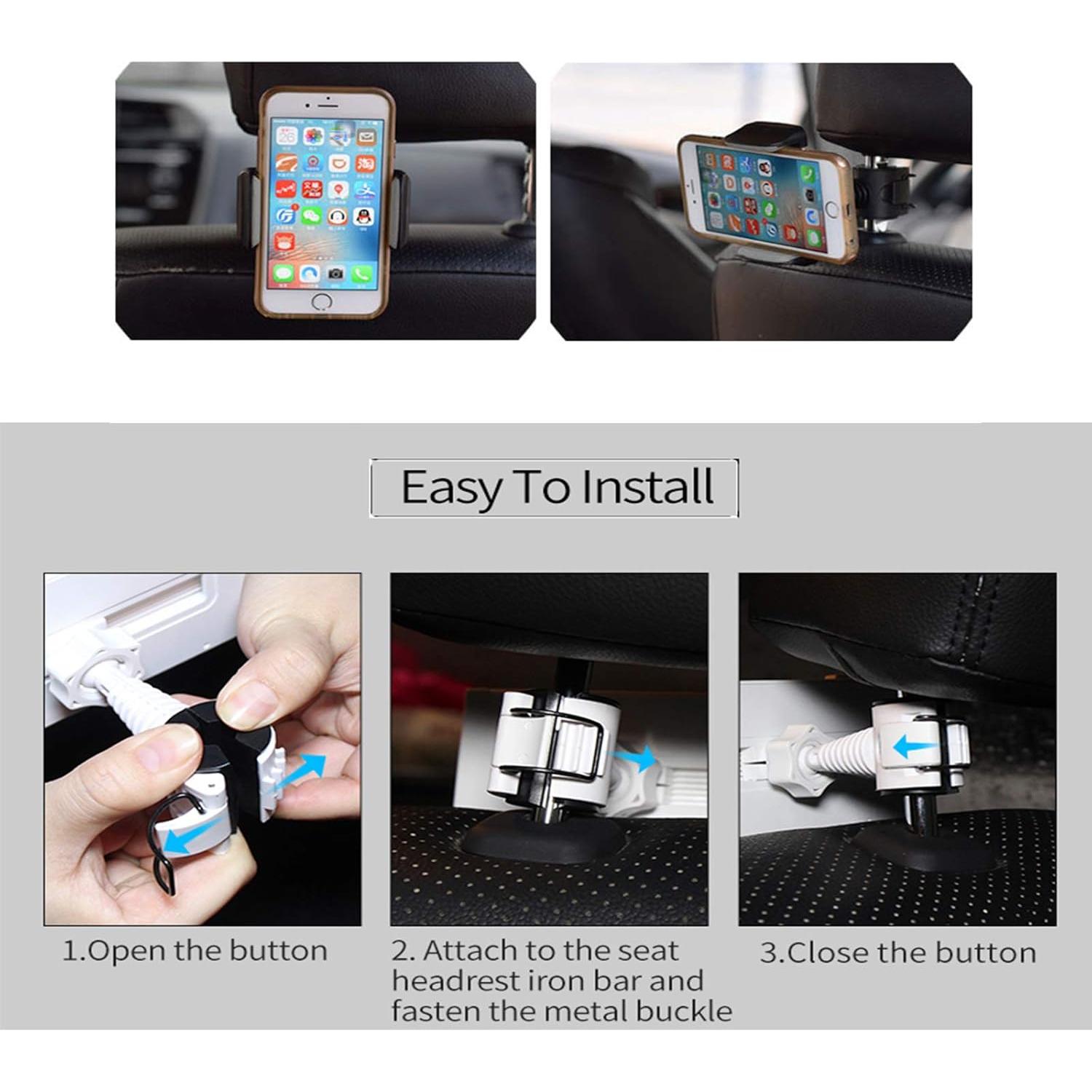 Soporte Universal para Teléfono en Reposacabezas Nyatek - Rotación 360°