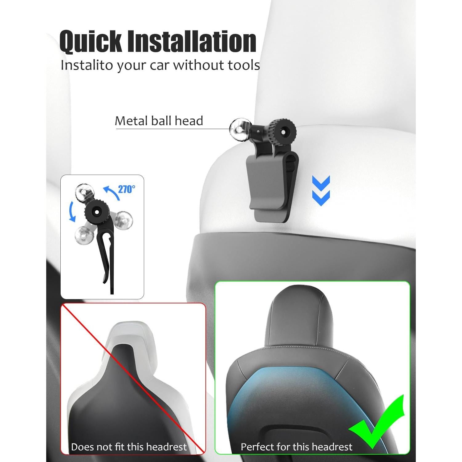 Soporte de Tableta para Asiento Trasero Tesla Model 3/Y - Wukanleng