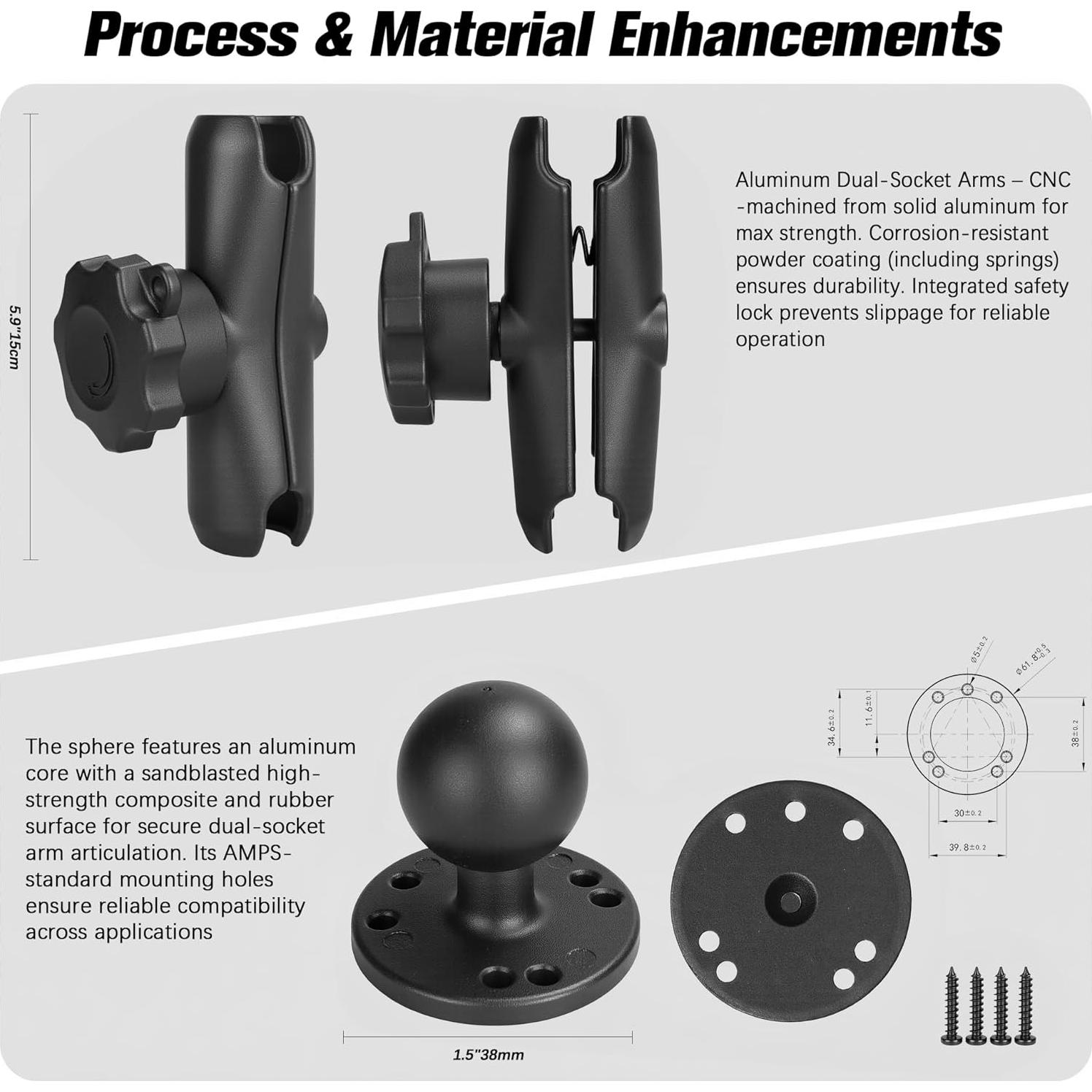 Soporte de Tablet VINmounts para Camiones 7.5-10.2" Negro