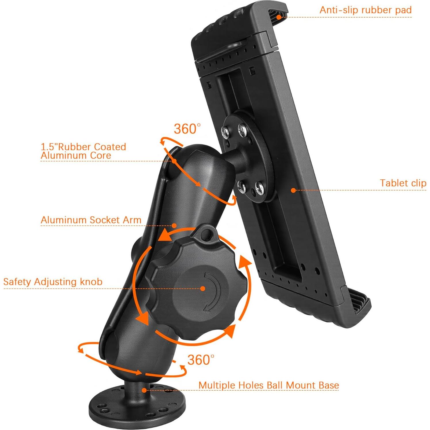 Soporte de Tablet VINmounts para Camiones 7.5-10.2" Negro