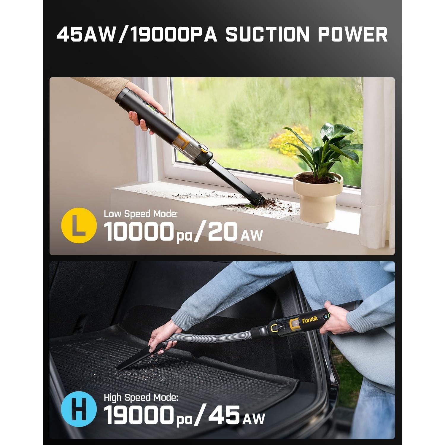 Aspiradora de Coche Inalámbrica Fanttik Slim V10 Apex 4 en 1