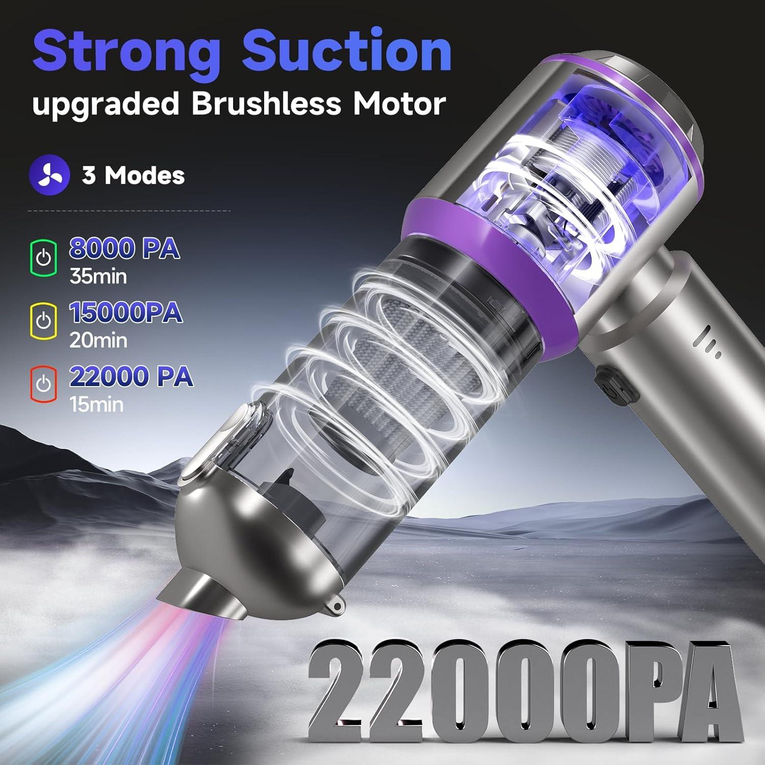 Aspiradora de Coche Portátil AIPROIN HL-127Pro 22000PA Inalámbrica