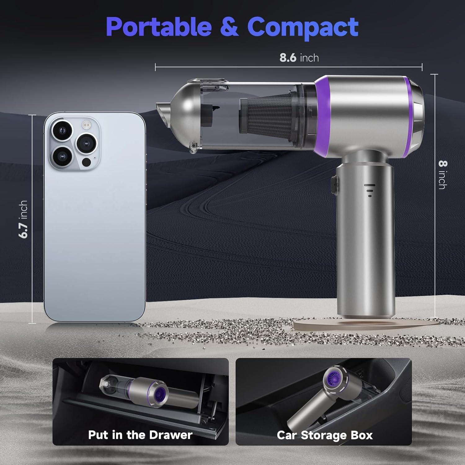 Aspiradora de Coche Portátil AIPROIN HL-127Pro 22000PA Inalámbrica