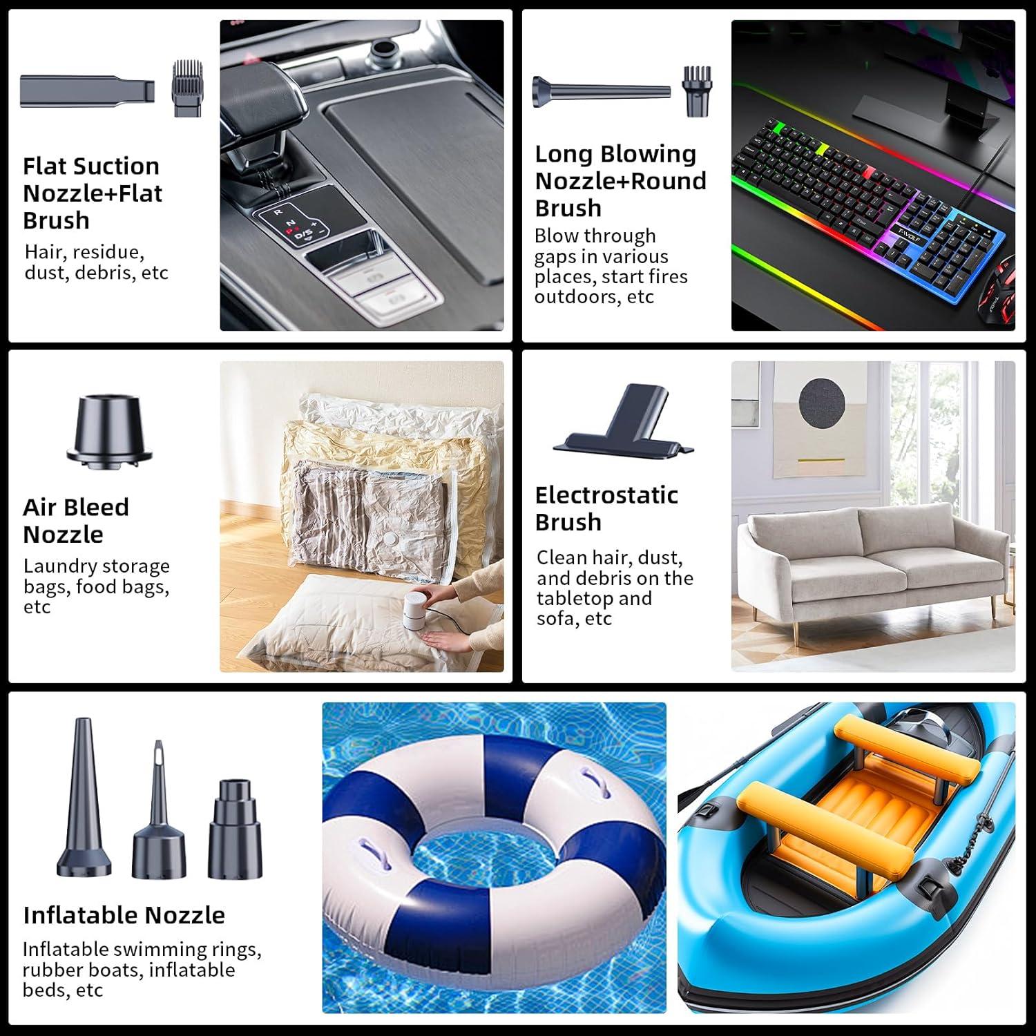 Aspiradora de Coche Portátil WINWEND ZZXUS-VC-6659 4 en 1 22000PA