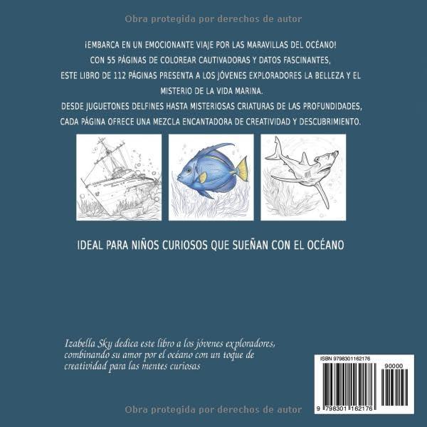 Maravillas Submarinas: Un Libro de Colorear sobre la Vida Marina: Un libro para colorear y enciclopedia, dedicado a la vida en el océano, con datos ... del mundo submarino (Spanish Edition)