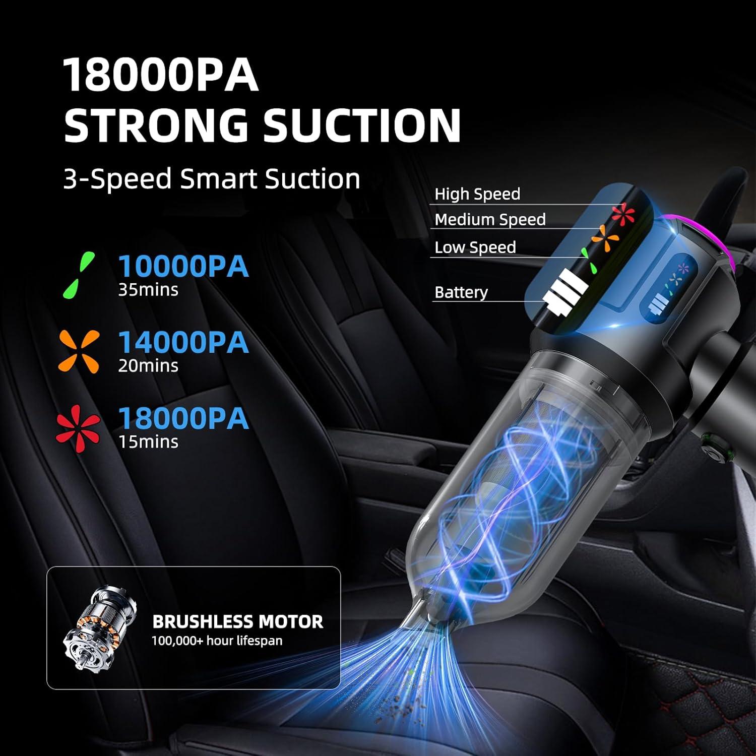 Aspiradora de Mano Kimdog CY109 18000PA Sin Cable Portátil