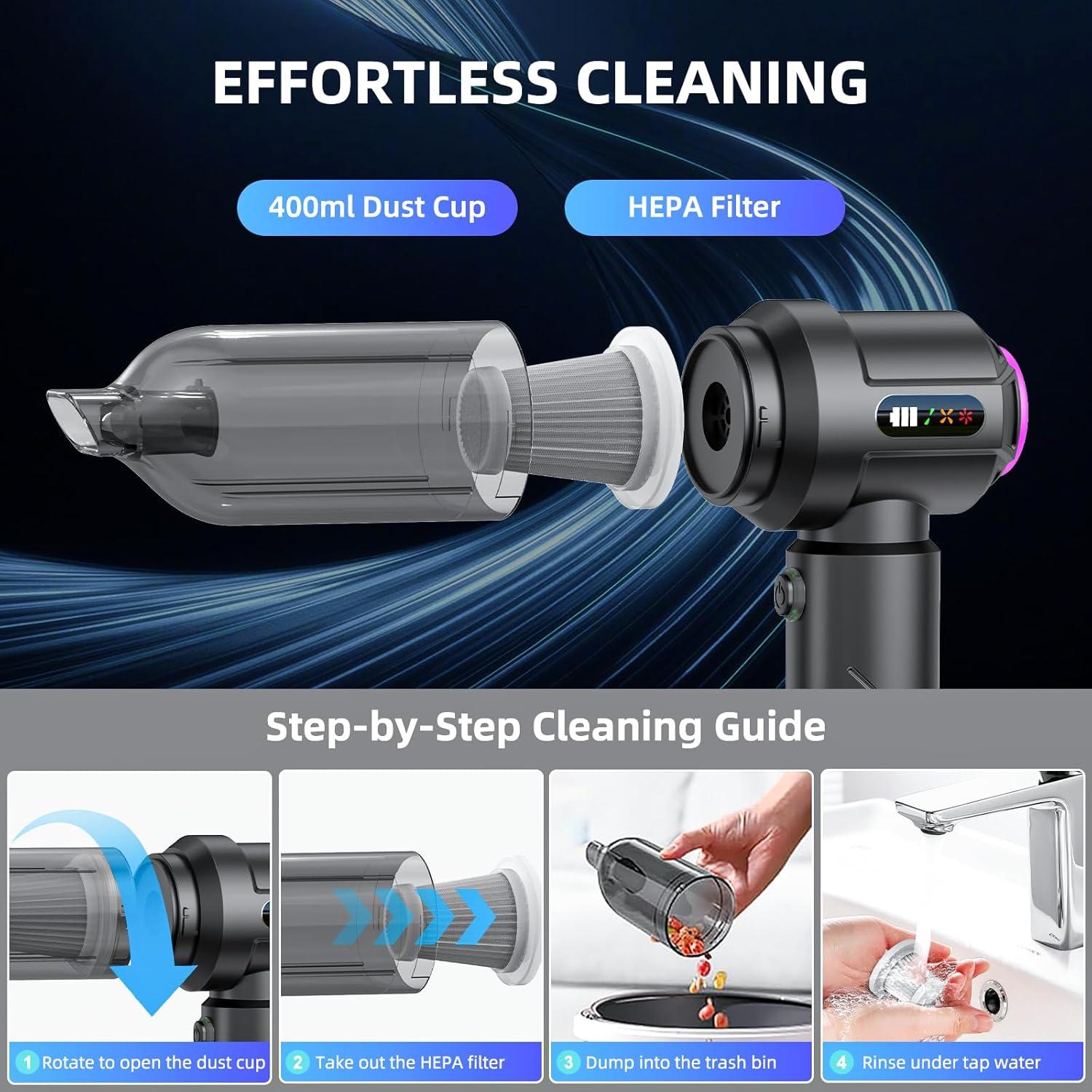 Aspiradora de Mano Kimdog CY109 18000PA Sin Cable Portátil