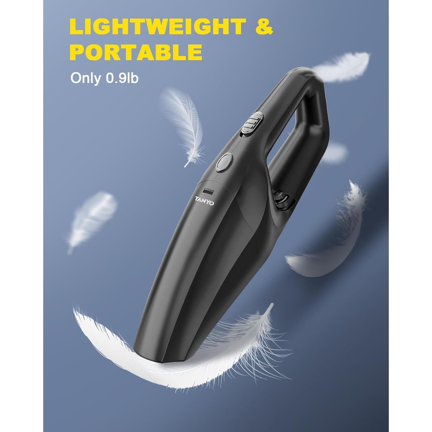 Aspiradora de Mano TANYO Inalámbrica 70W HEPA 0.45L Negra