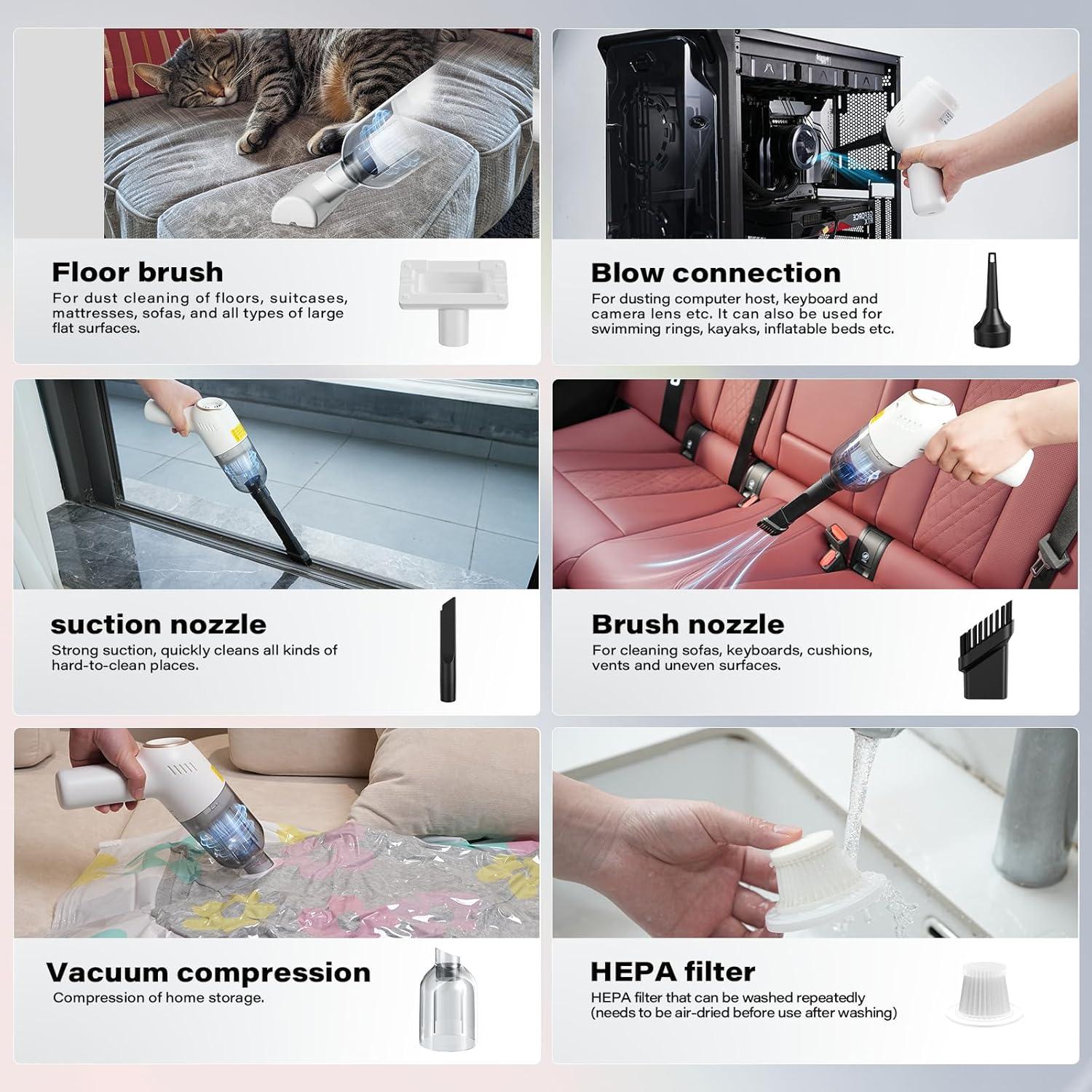 Aspiradora de Coche Inalámbrica APPS2Car CV1 13000PA 3 en 1