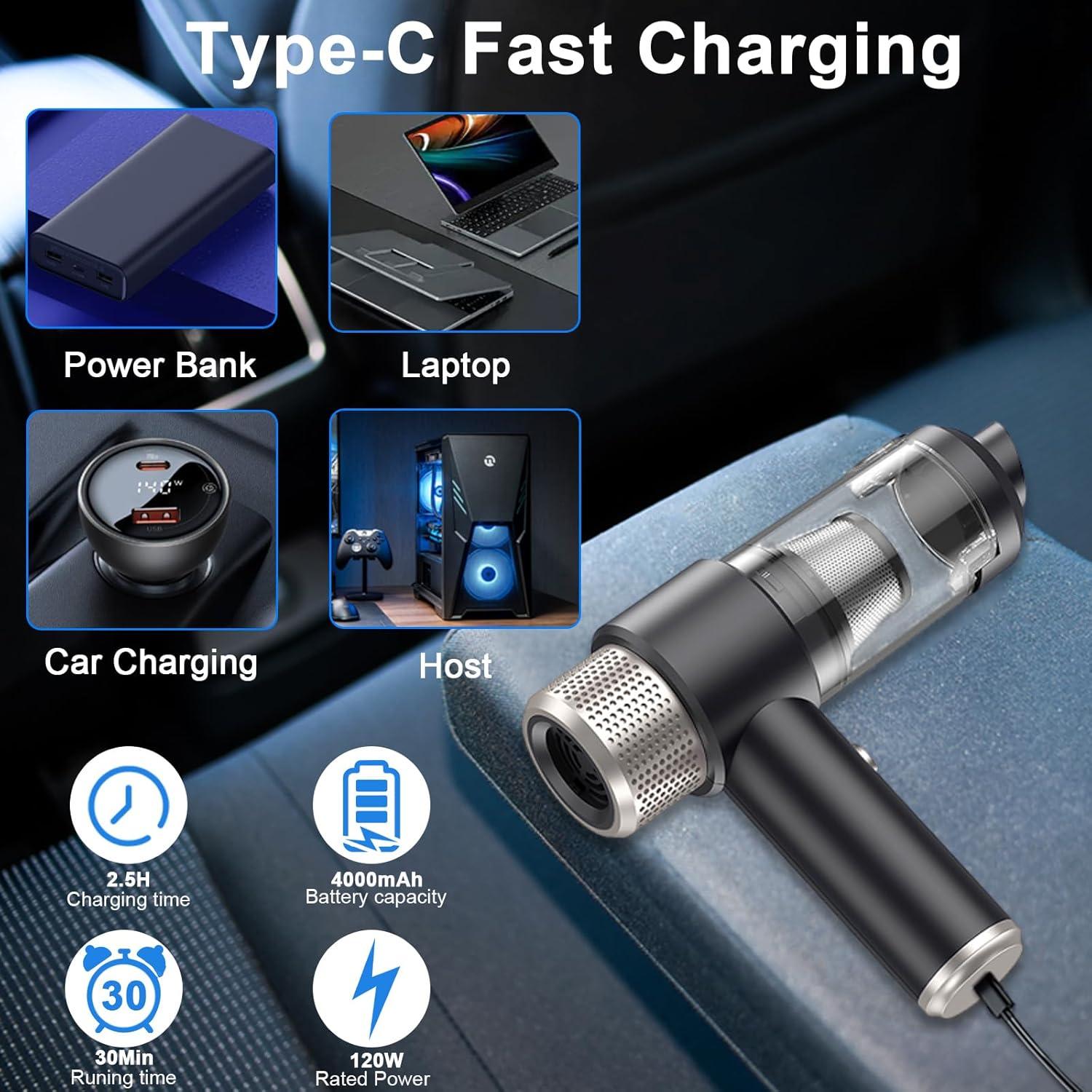 Aspiradora de Mano JIEFNGD LT-135 Inalámbrica 16000Pa