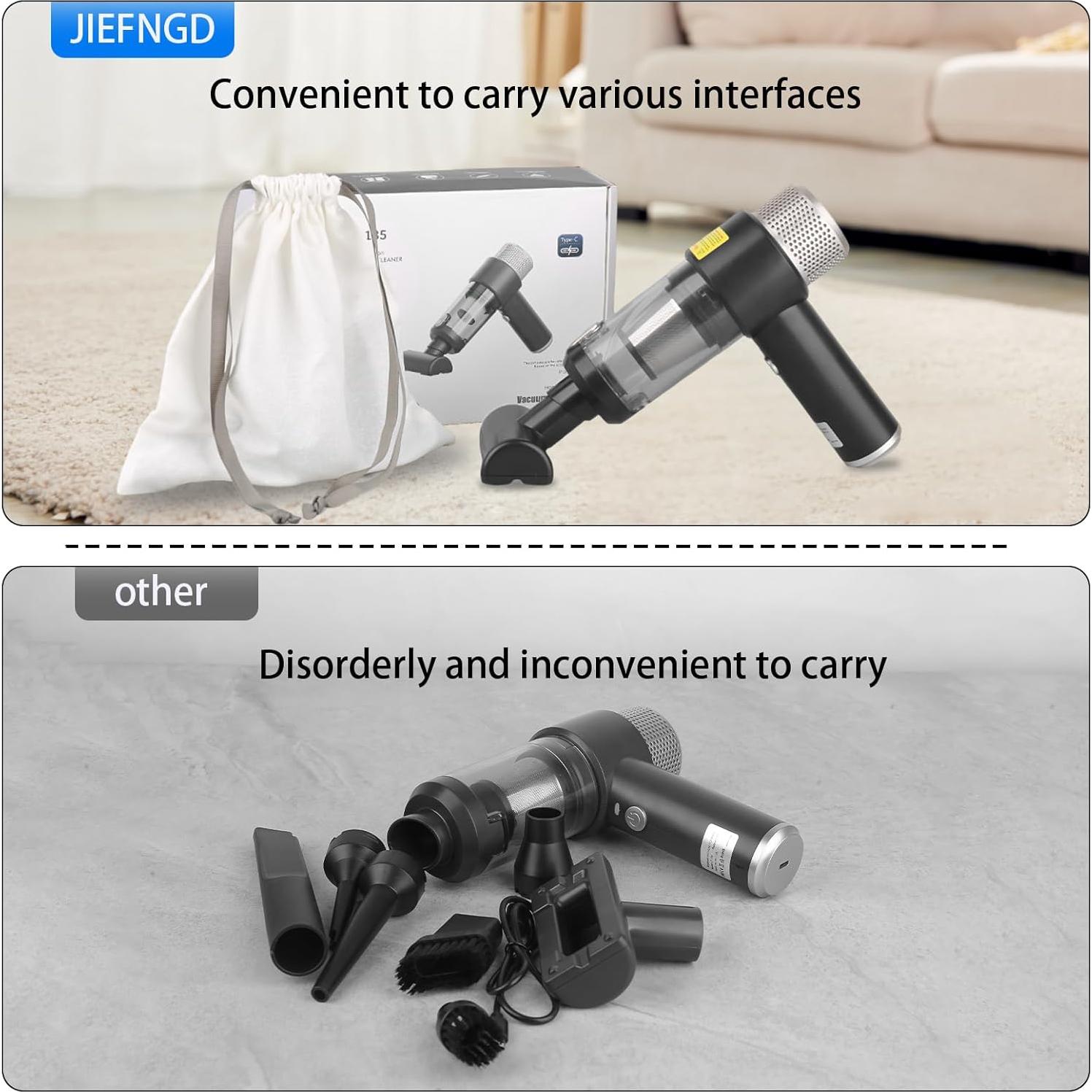 Aspiradora de Mano JIEFNGD LT-135 Inalámbrica 16000Pa