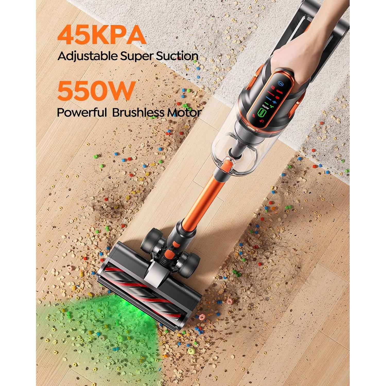 Aspiradora Inalámbrica Fieety V9, 550W, 60 Min, HEPA