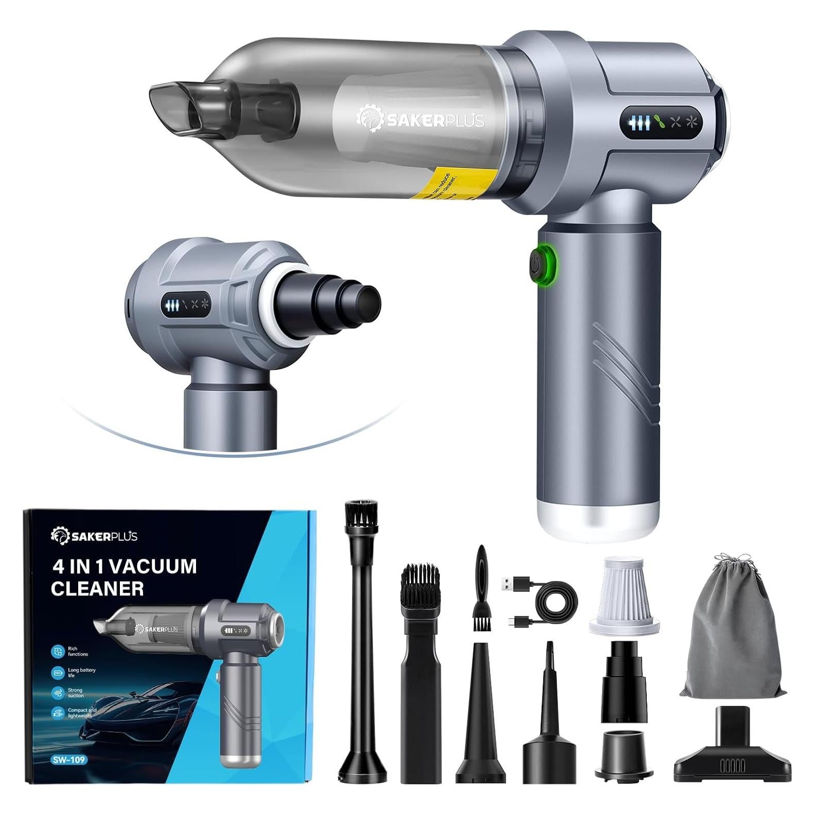 Aspiradora de Coche Inalámbrica SakerPlus SW-109 4 en 1 17500Pa