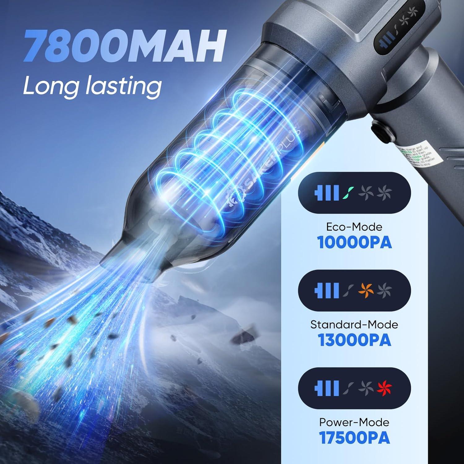 Aspiradora de Coche Inalámbrica SakerPlus SW-109 4 en 1 17500Pa