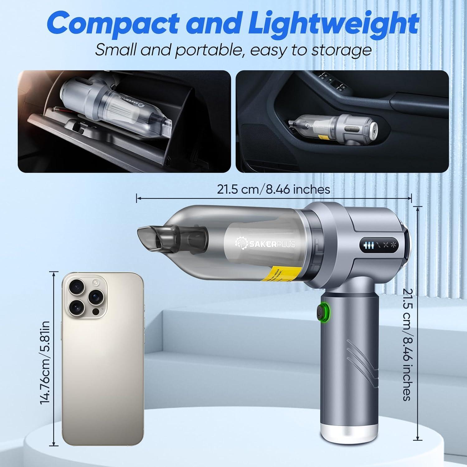 Aspiradora de Coche Inalámbrica SakerPlus SW-109 4 en 1 17500Pa