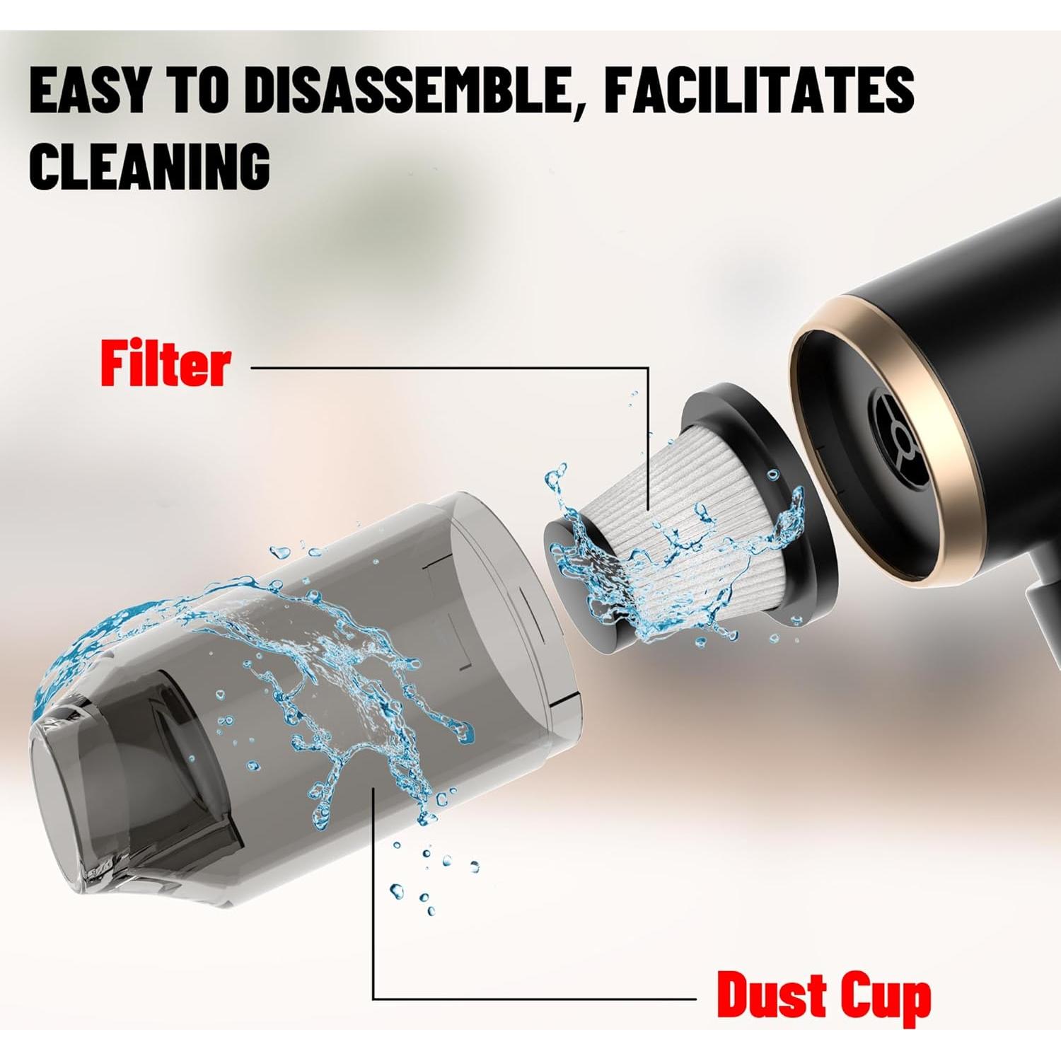 Aspiradora de Mano Inalámbrica LAZYROSY 12000PA 4 en 1