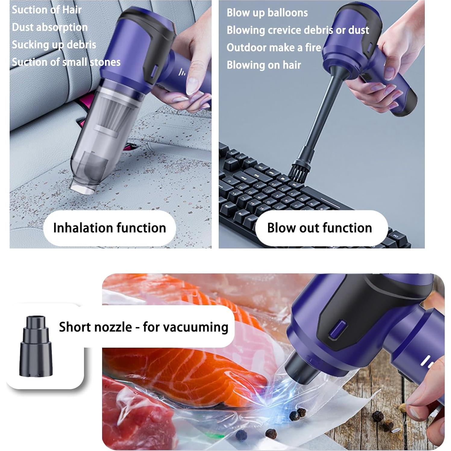 Aspiradora de Coche Portátil Wagkew 20000PA 120W Sin Cable