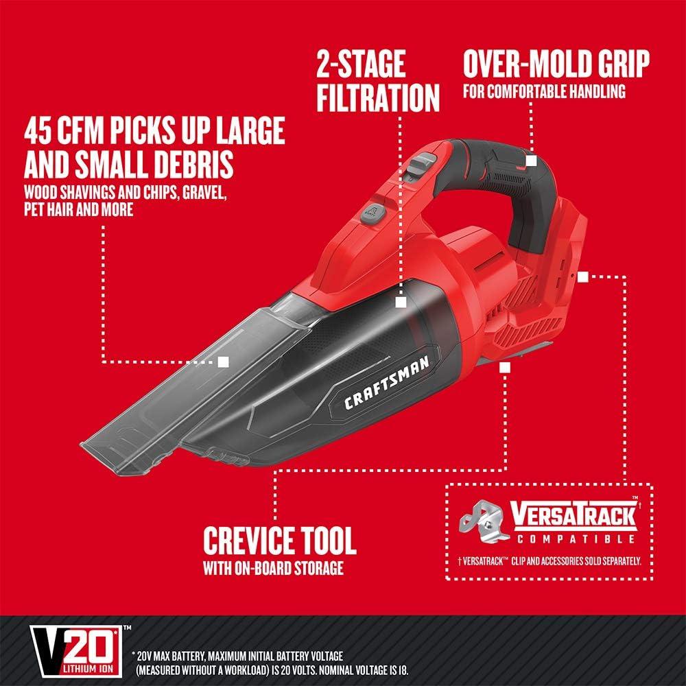 Aspiradora Manual Inalámbrica Craftsman V20 45 CFM 0.27 kg