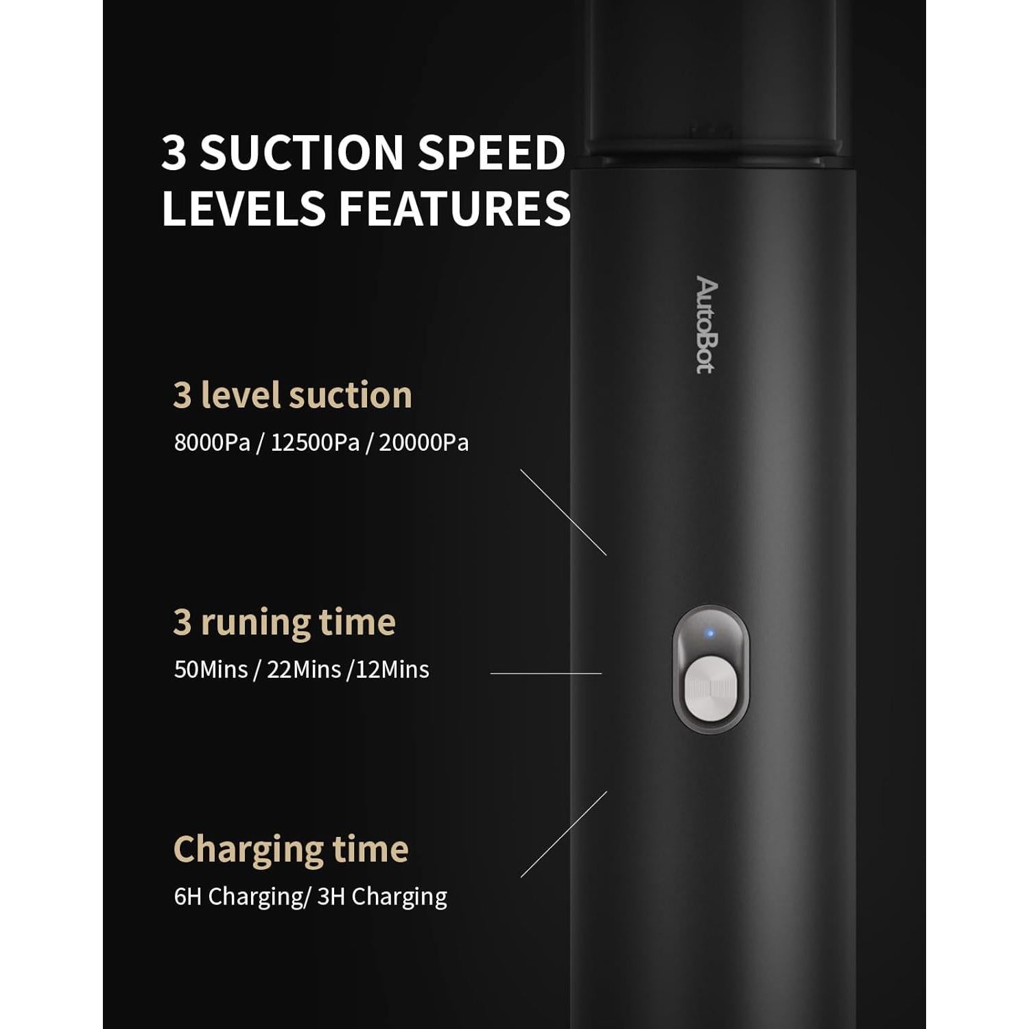 Aspiradora Portátil AutoBot ABVX003 - 20000PA Sin Cable
