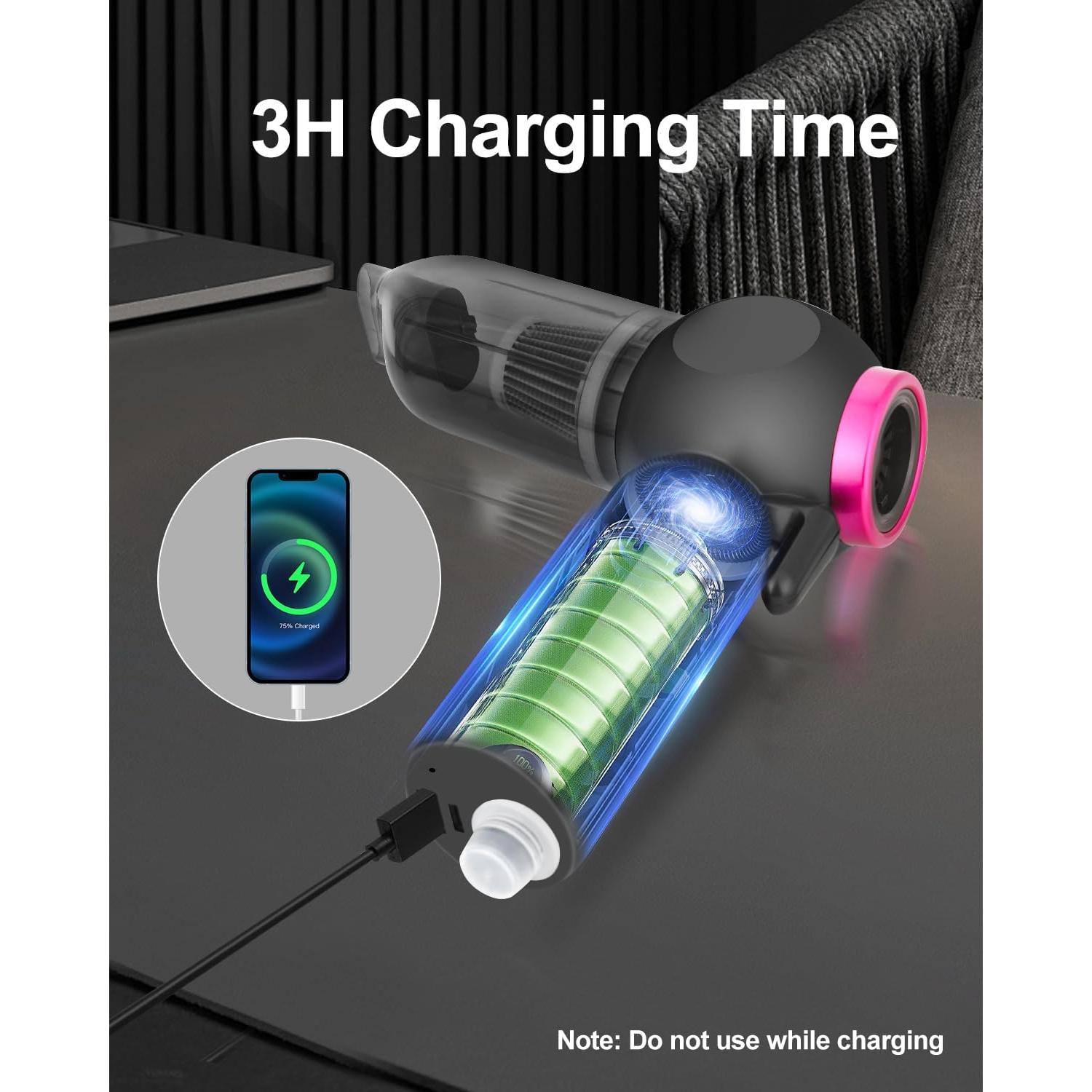 Aspiradora de Coche Portátil ChaviChax 17000PA 6-en-1 Recargable