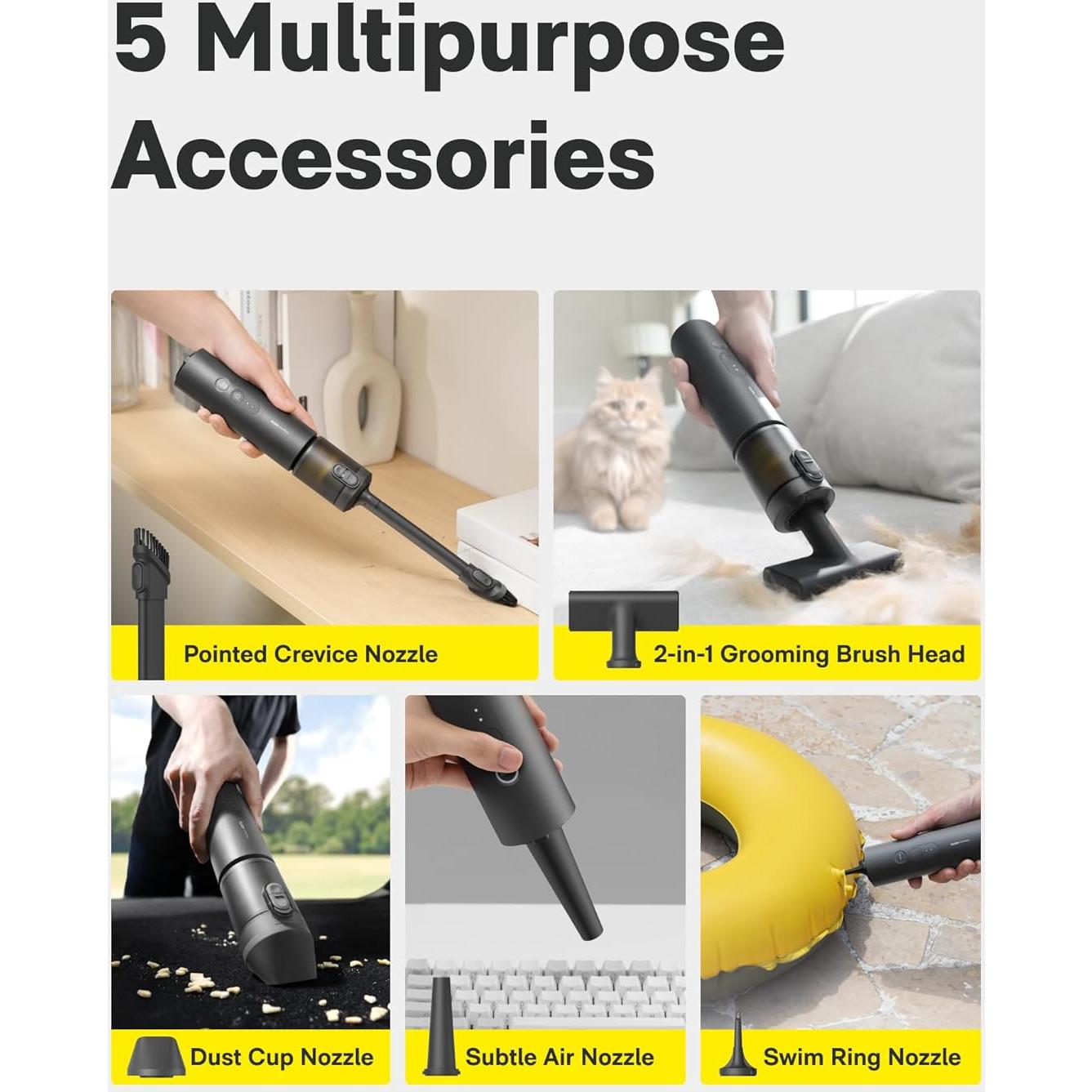 Aspiradora de Mano Inalámbrica HOTO 4 en 1 20000Pa Compacta