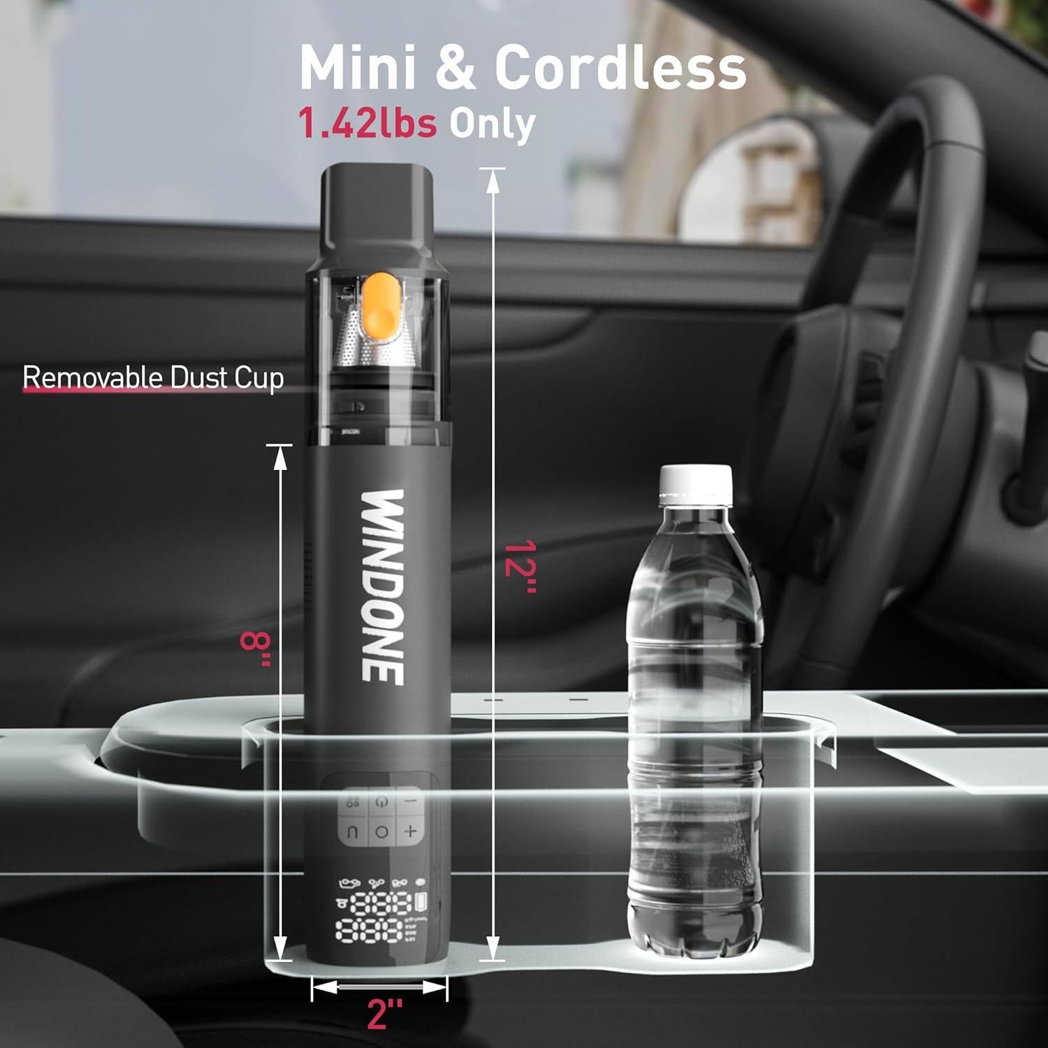 Aspiradora de Coche Windone W1 12000Pa Inalámbrica y Compresor 150PSI