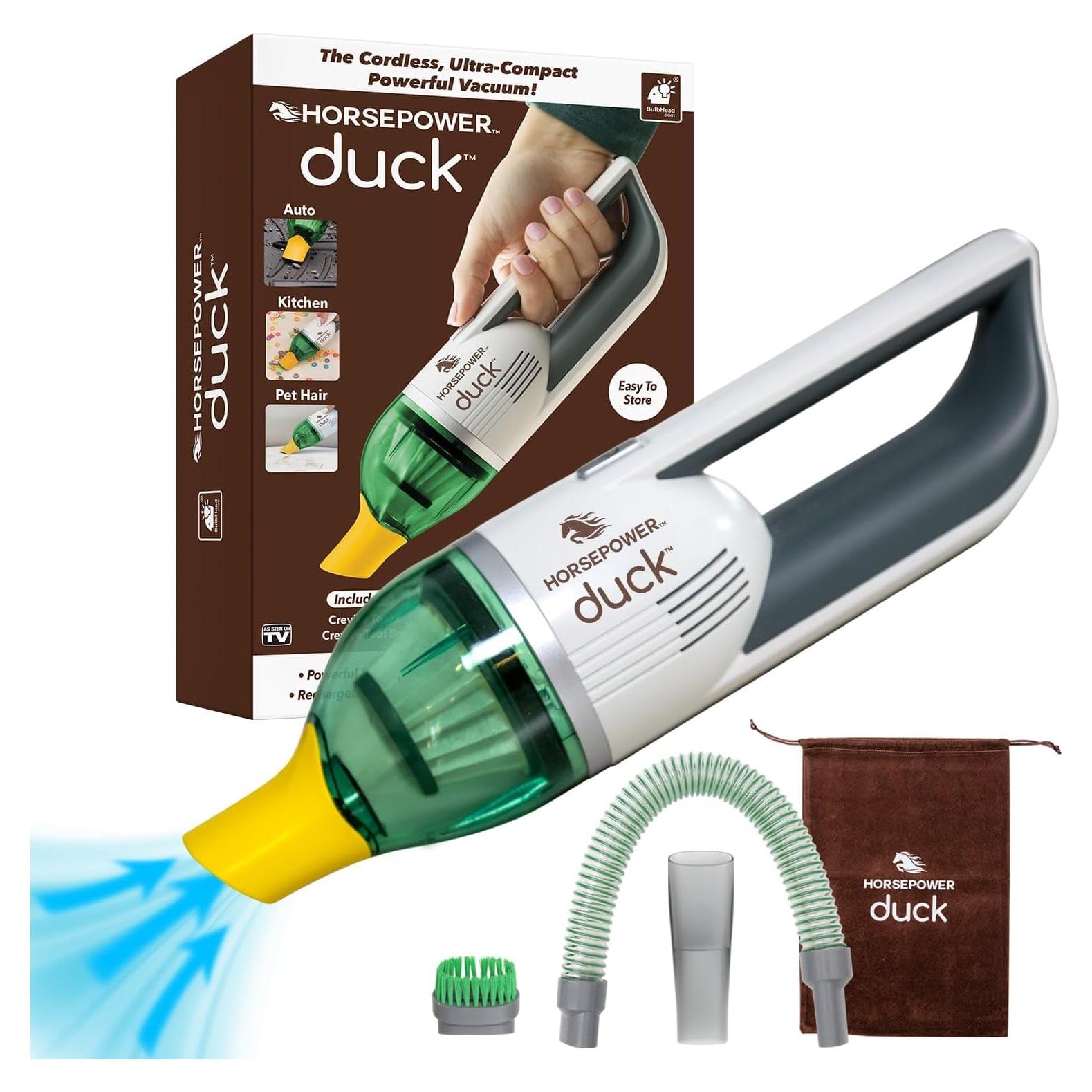 Aspiradora Inalámbrica Compacta Horsepower Duck, Fuerte Succión