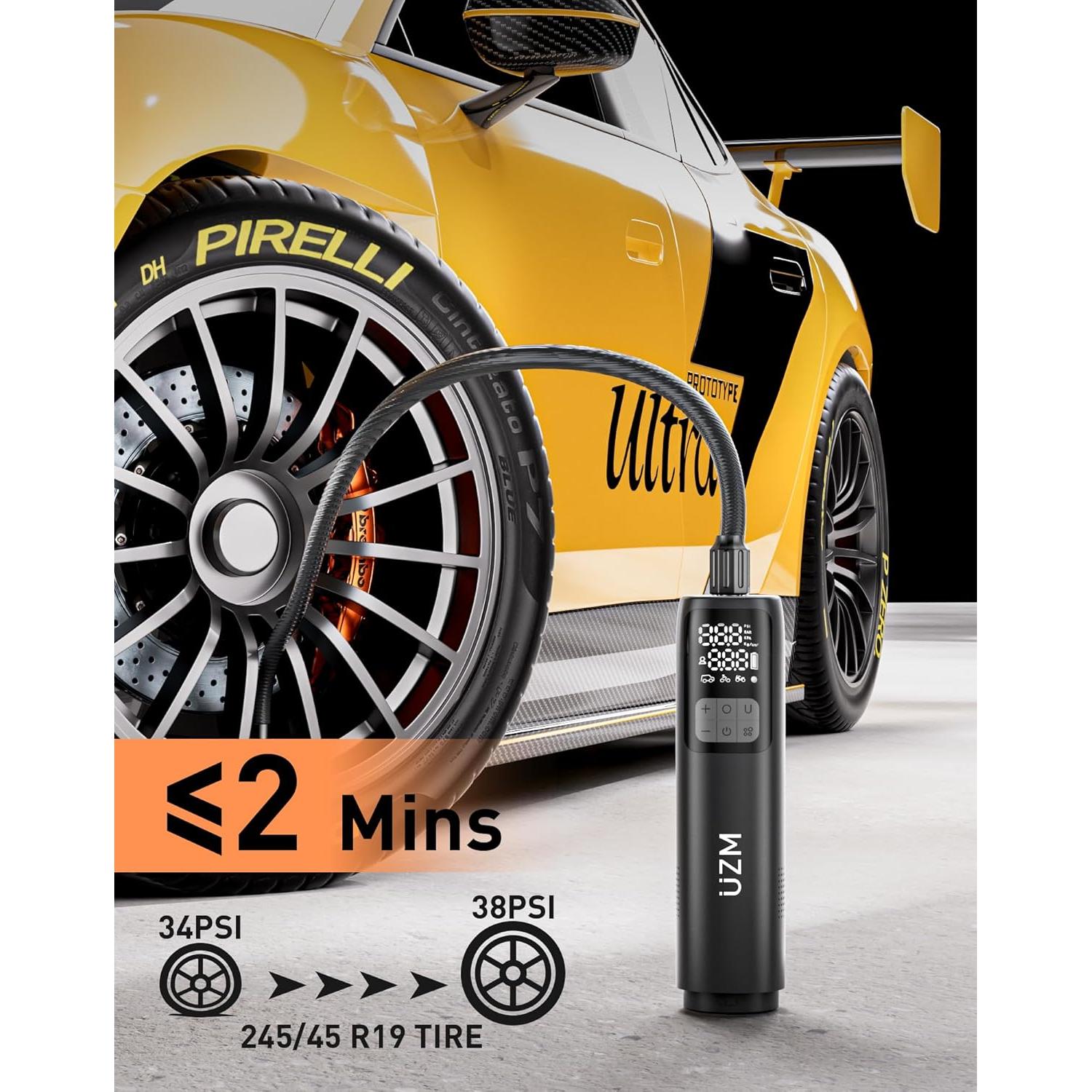 Inflador de Neumáticos y Aspiradora U-ZM UZM-U9 3 en 1 12000Pa