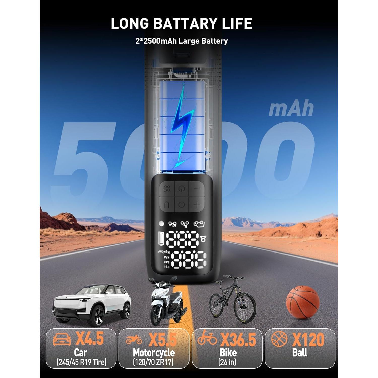 Inflador de Neumáticos y Aspiradora U-ZM UZM-U9 3 en 1 12000Pa