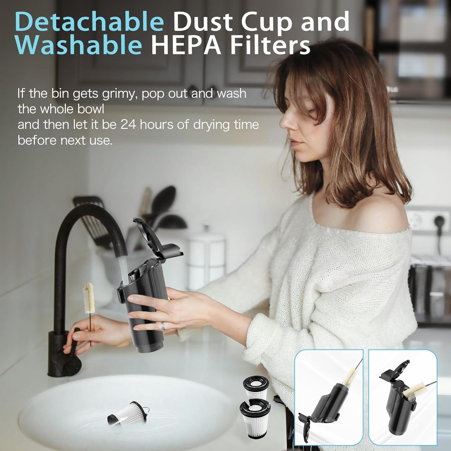 Aspiradora de Coche Portátil Hobetter VX MAX 20000Pa Inalámbrica