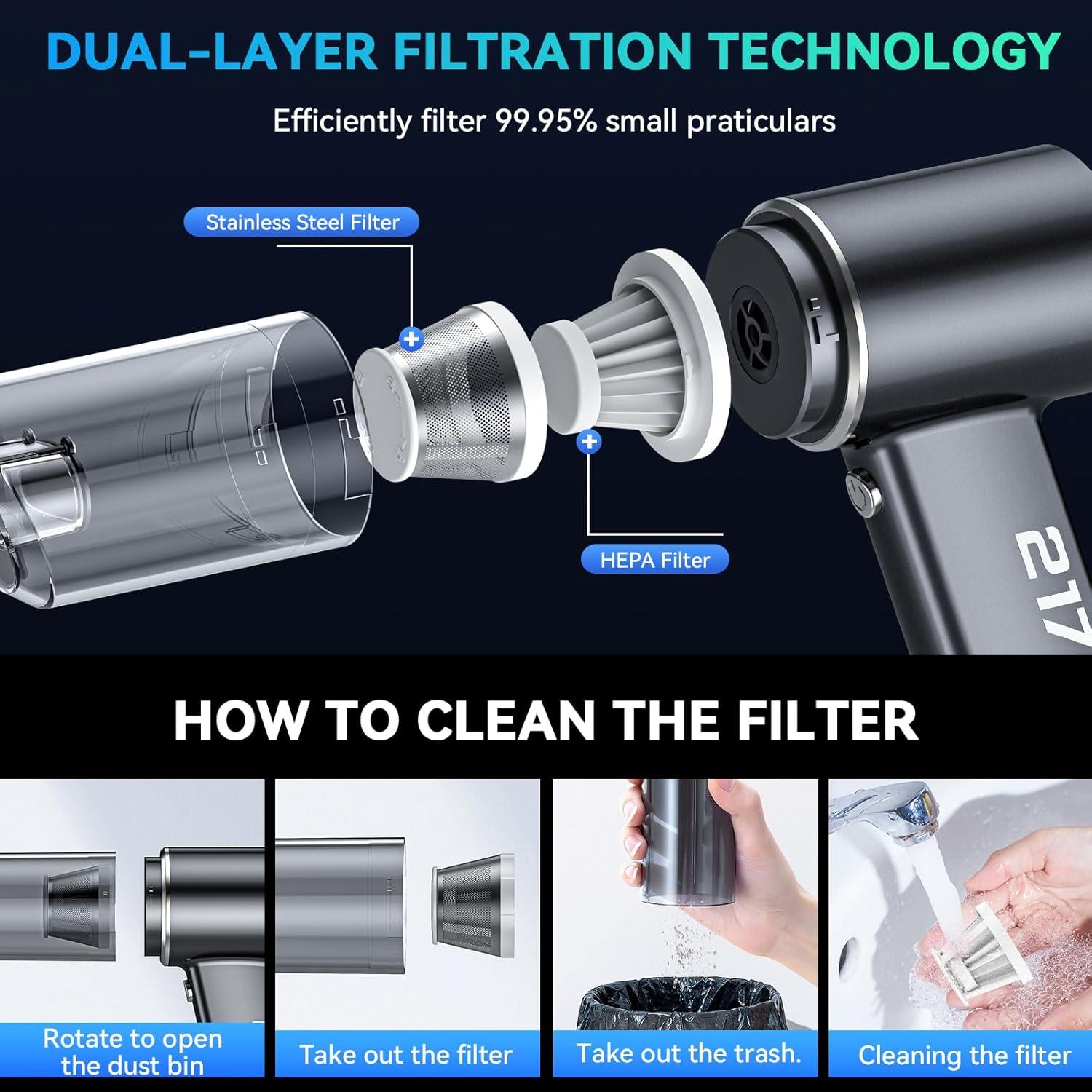 Aspiradora de Mano Inalámbrica SECURIDE 16000PA Recargable