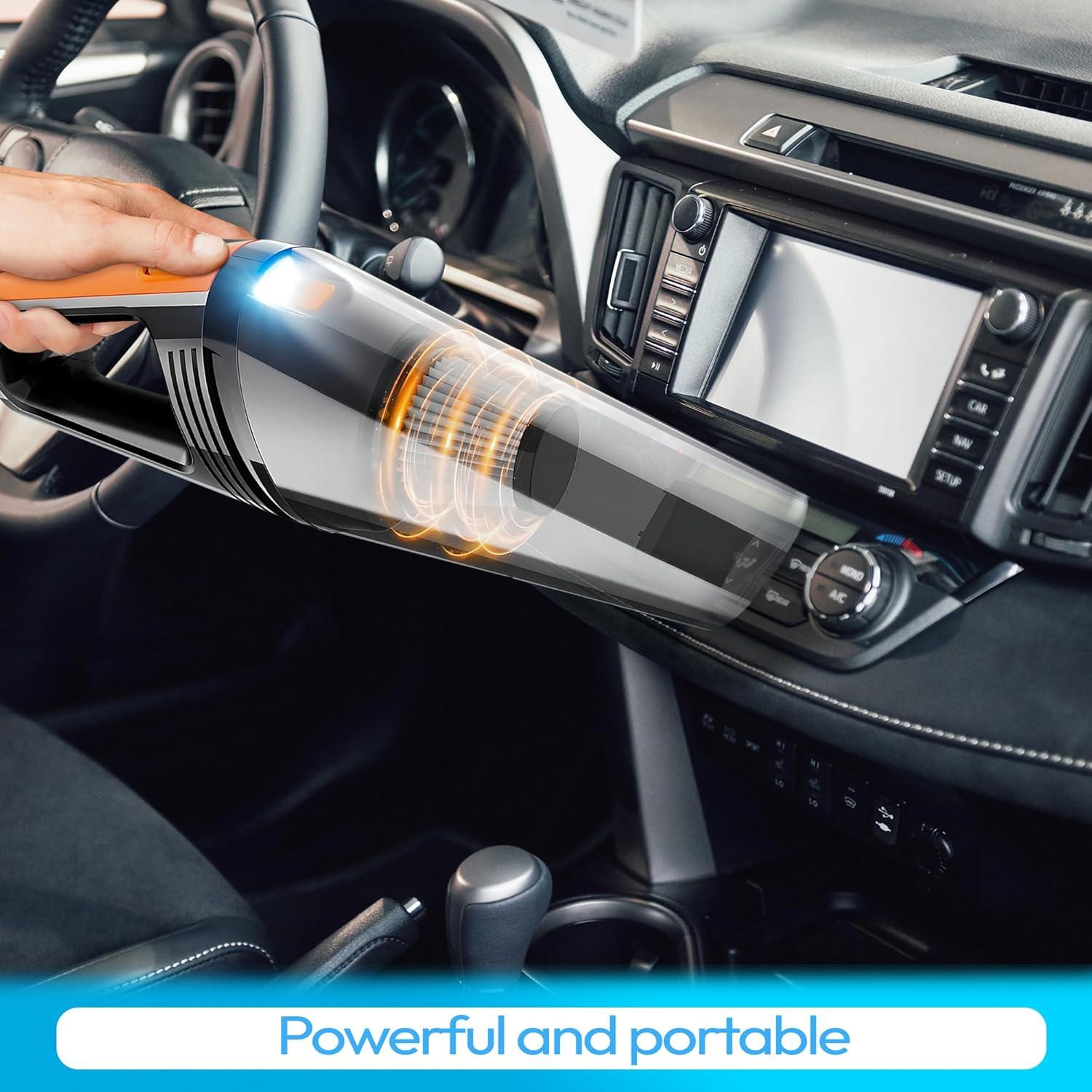 Aspiradora Portátil SYAYVO VC003B 8000PA 100W con Luz LED