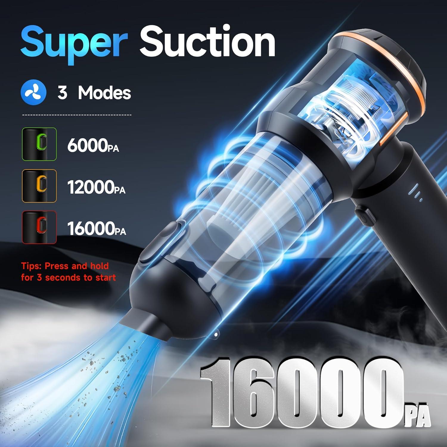 Aspiradora de Coche Inalámbrica Nvrtio CC-ZKJ-01 16KPa 4-en-1