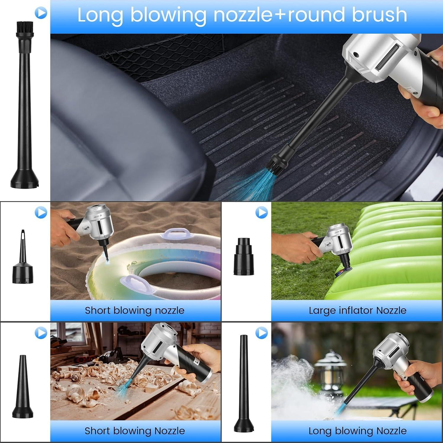 Aspiradora de Coche Portátil CHUMPOSH 18000PA Sin Cable 4 en 1