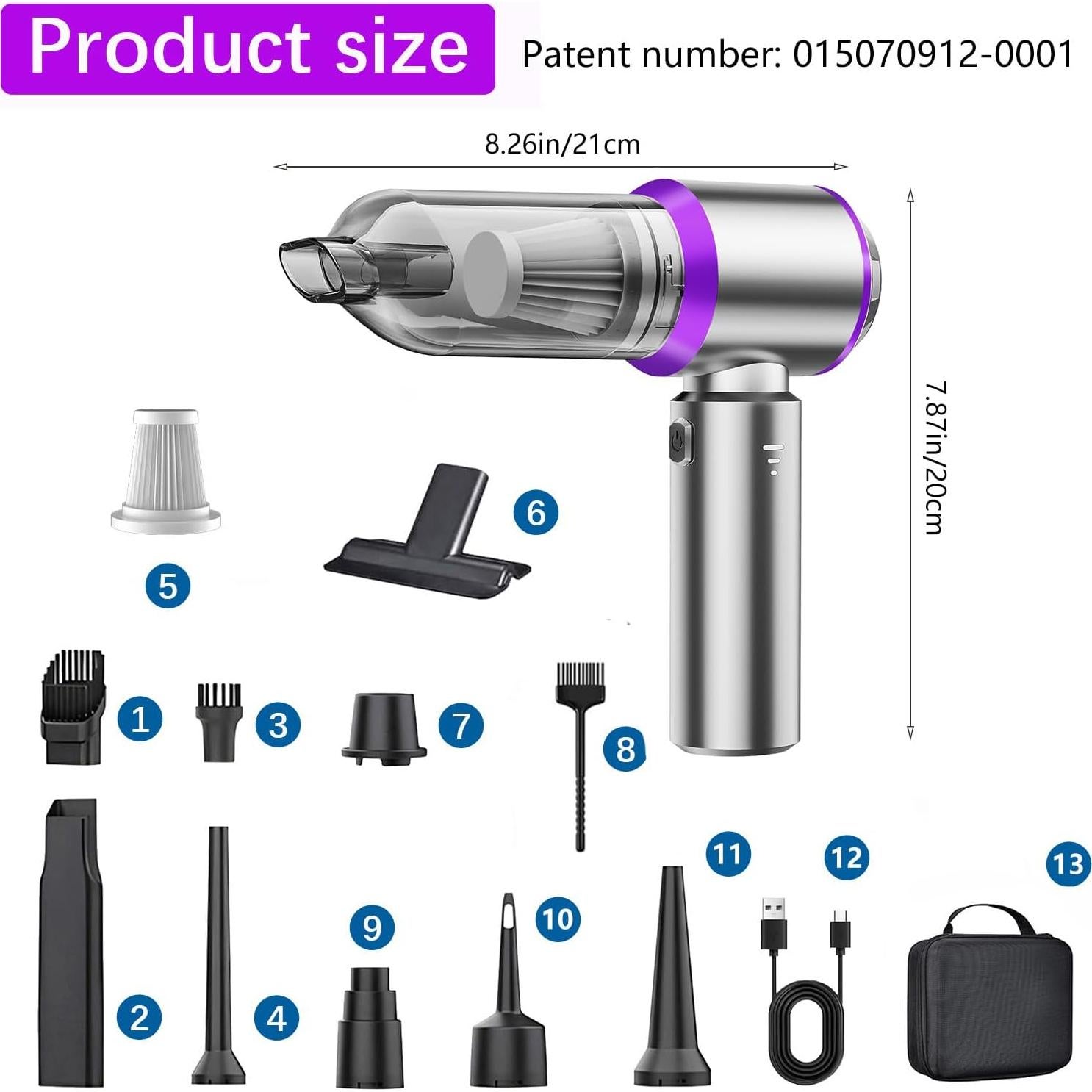 Aspiradora Portátil CLZFXS ST-6653 18000PA Sin Cable