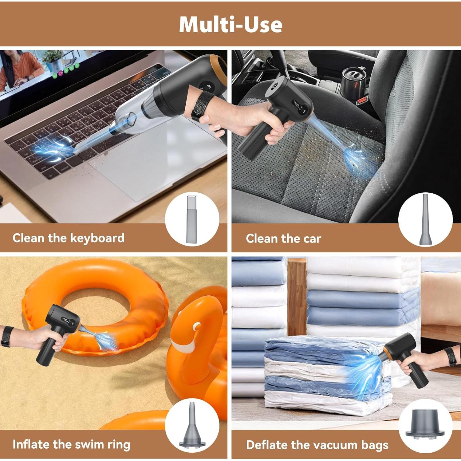 Aspiradora de Mano Inalámbrica Beautiq 15000Pa 120W