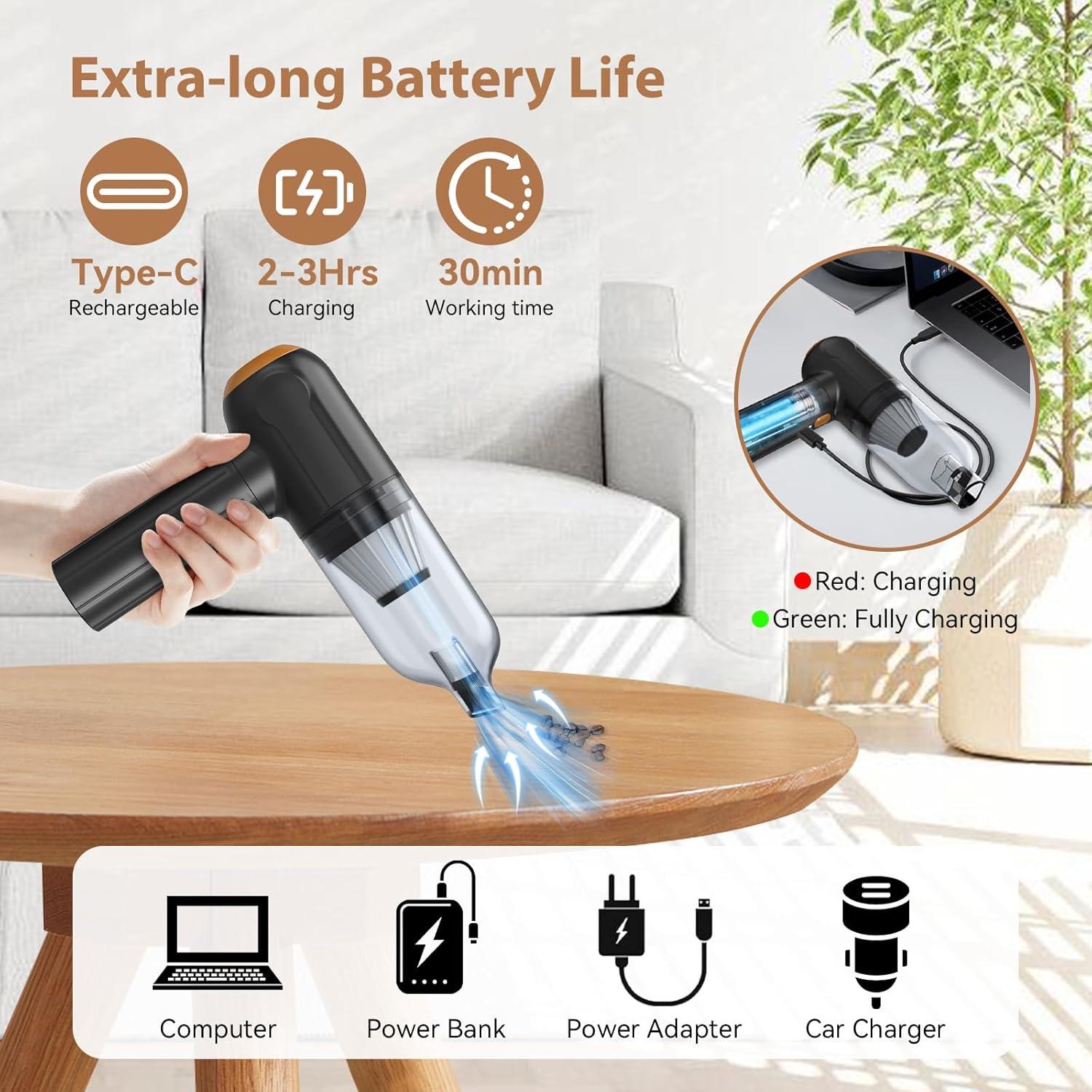 Aspiradora de Mano Inalámbrica Beautiq 15000Pa 120W