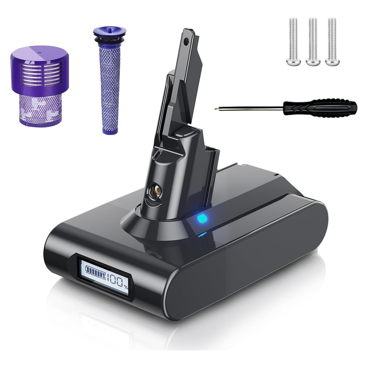 Batería TURPOW 7000mAh 21.6V con Pantalla LED para Aspiradoras V7