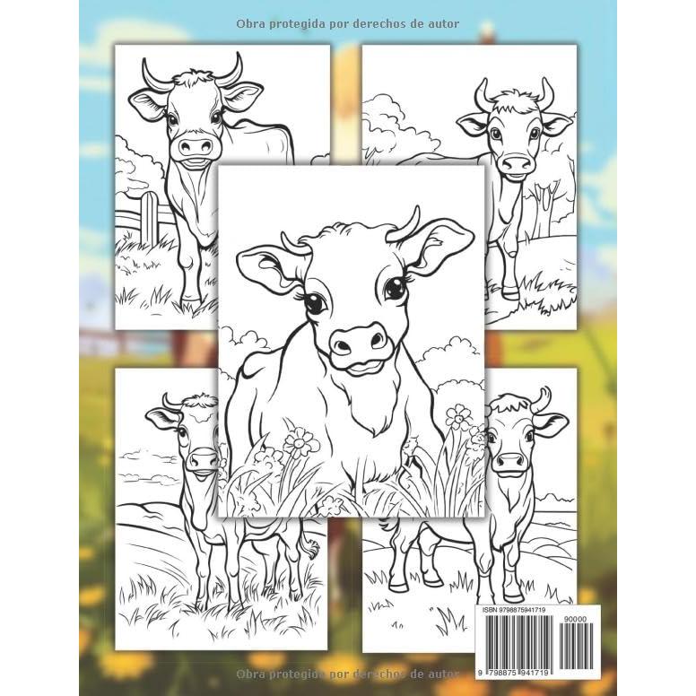 Vaca Libro De Colorear Para Niños: +40 Dibujos Divertidos Y Fáciles De Lindos Vaca Para Colorear Para Niños, Niños Y Niñas Que Aman Los Vaca, Relajante Para Aliviar El Estrés (Spanish Edition)