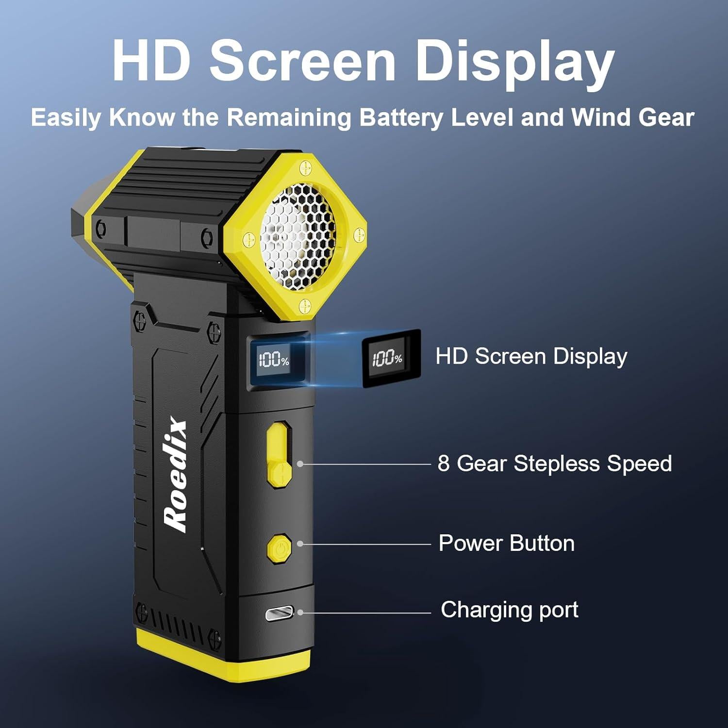 Soplador de Aire Comprimido Roedix R9 Ultra 10000mAh 8 Velocidades