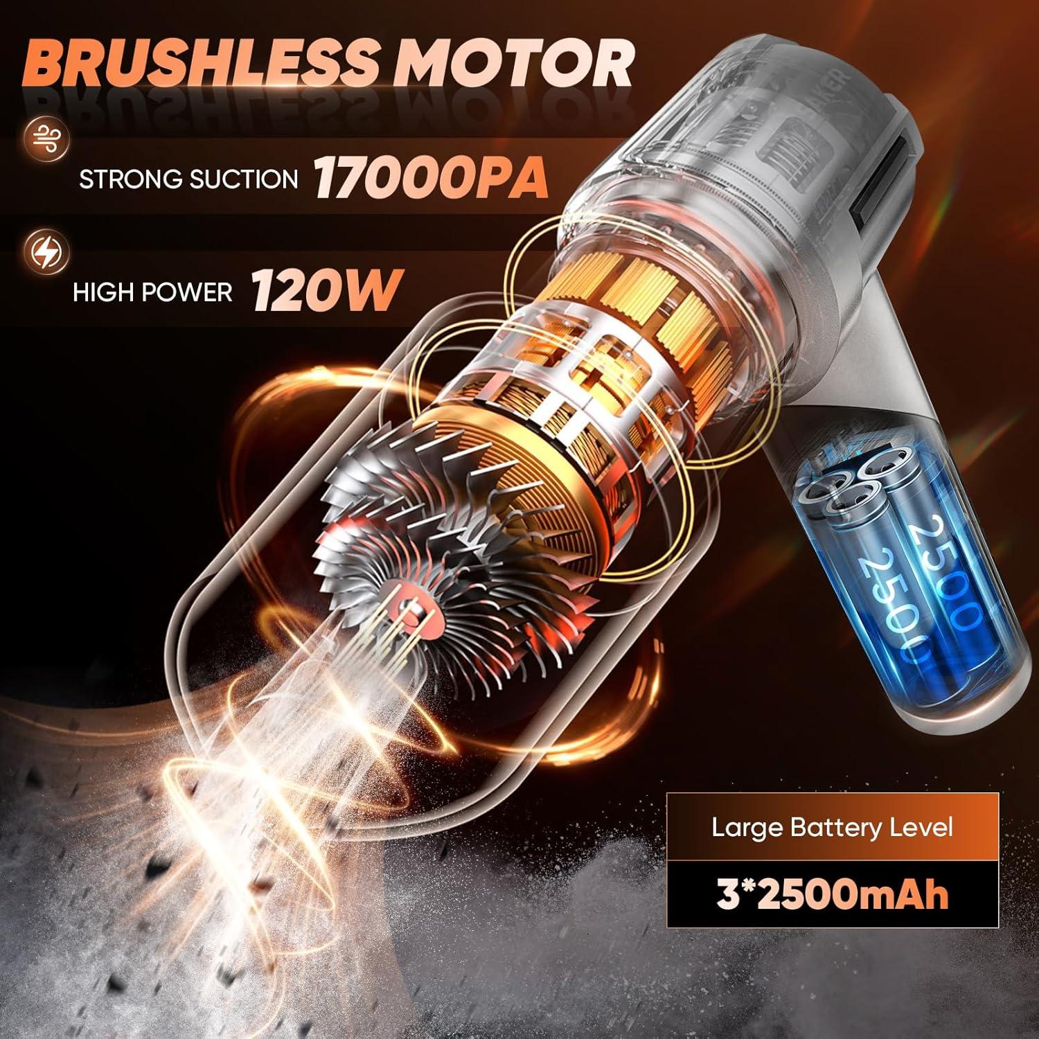 Aspiradora Portátil Saker HL133 Inalámbrica 17000PA Mini