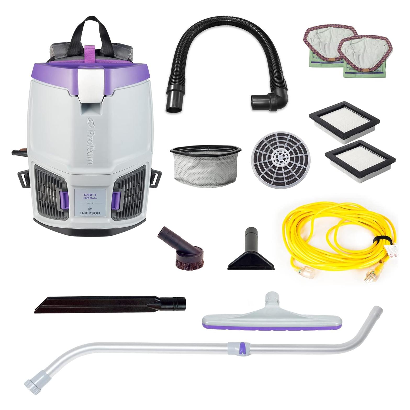 Aspiradora de Mochila Comercial ProTeam 3qt con Kit Multi-Superficie