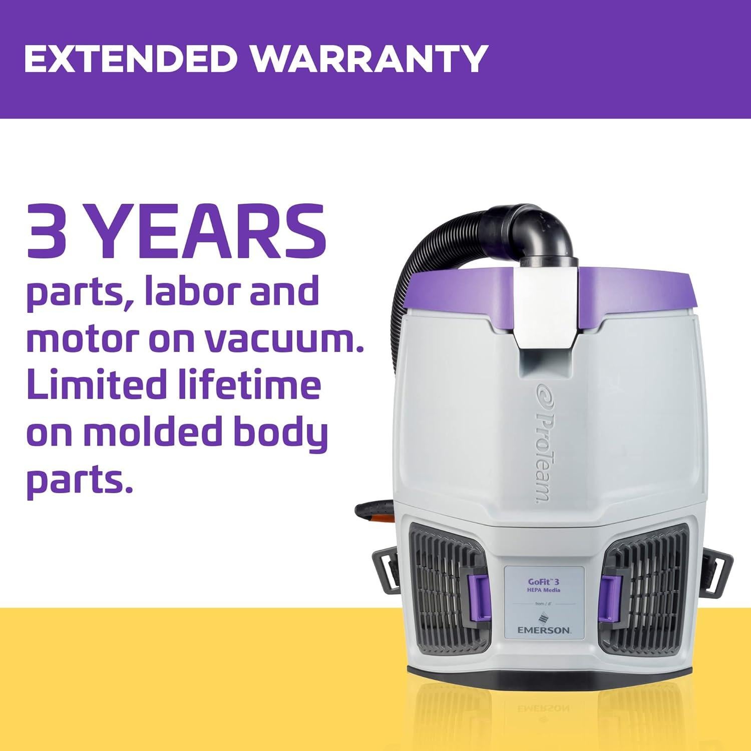 Aspiradora de Mochila Comercial ProTeam 3qt con Kit Multi-Superficie