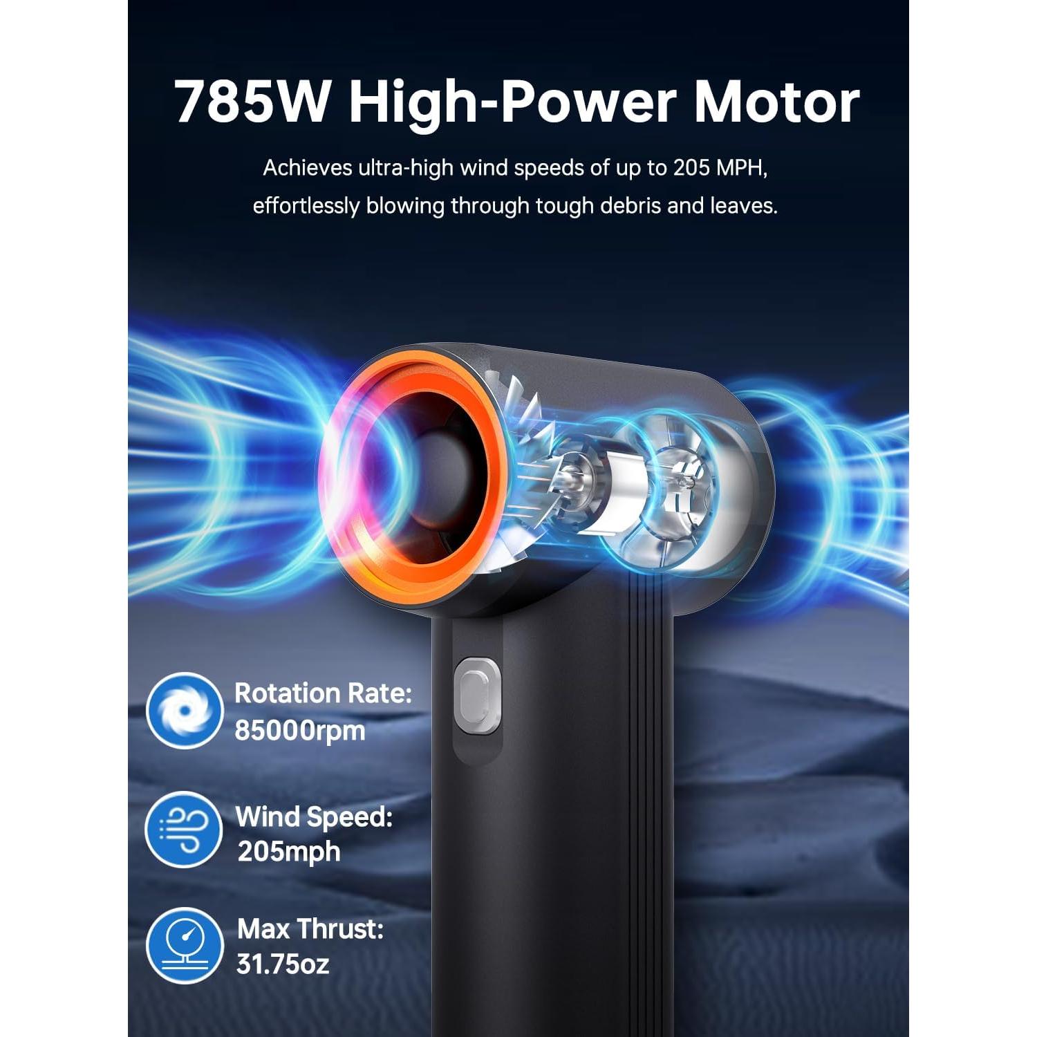 Secador de Aire Portátil KiCA JetFan MAX - 785W, 6 Baterías 4000mAh