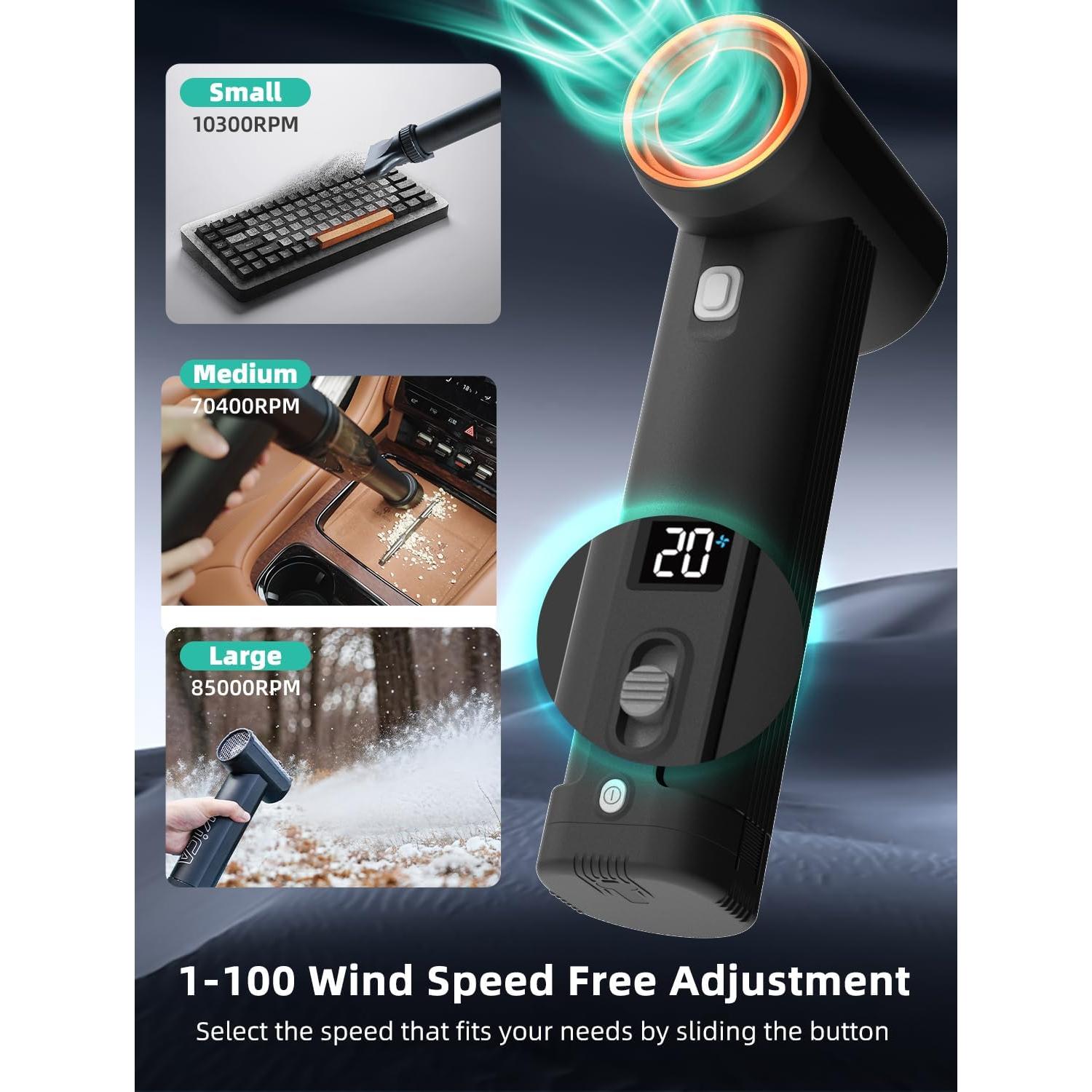 Secador de Aire Portátil KiCA JetFan MAX - 785W, 6 Baterías 4000mAh