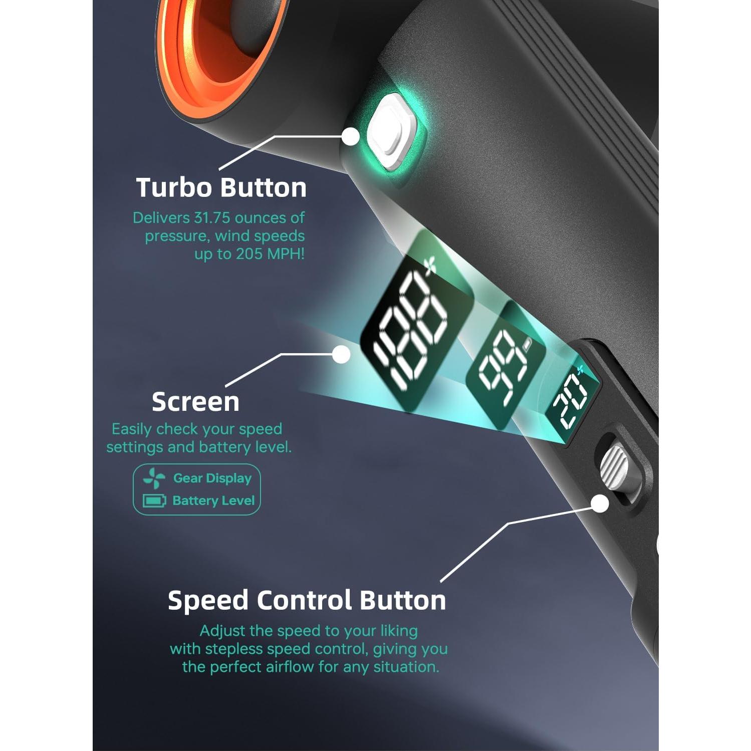 Secador de Aire Portátil KiCA JetFan MAX - 785W, 6 Baterías 4000mAh