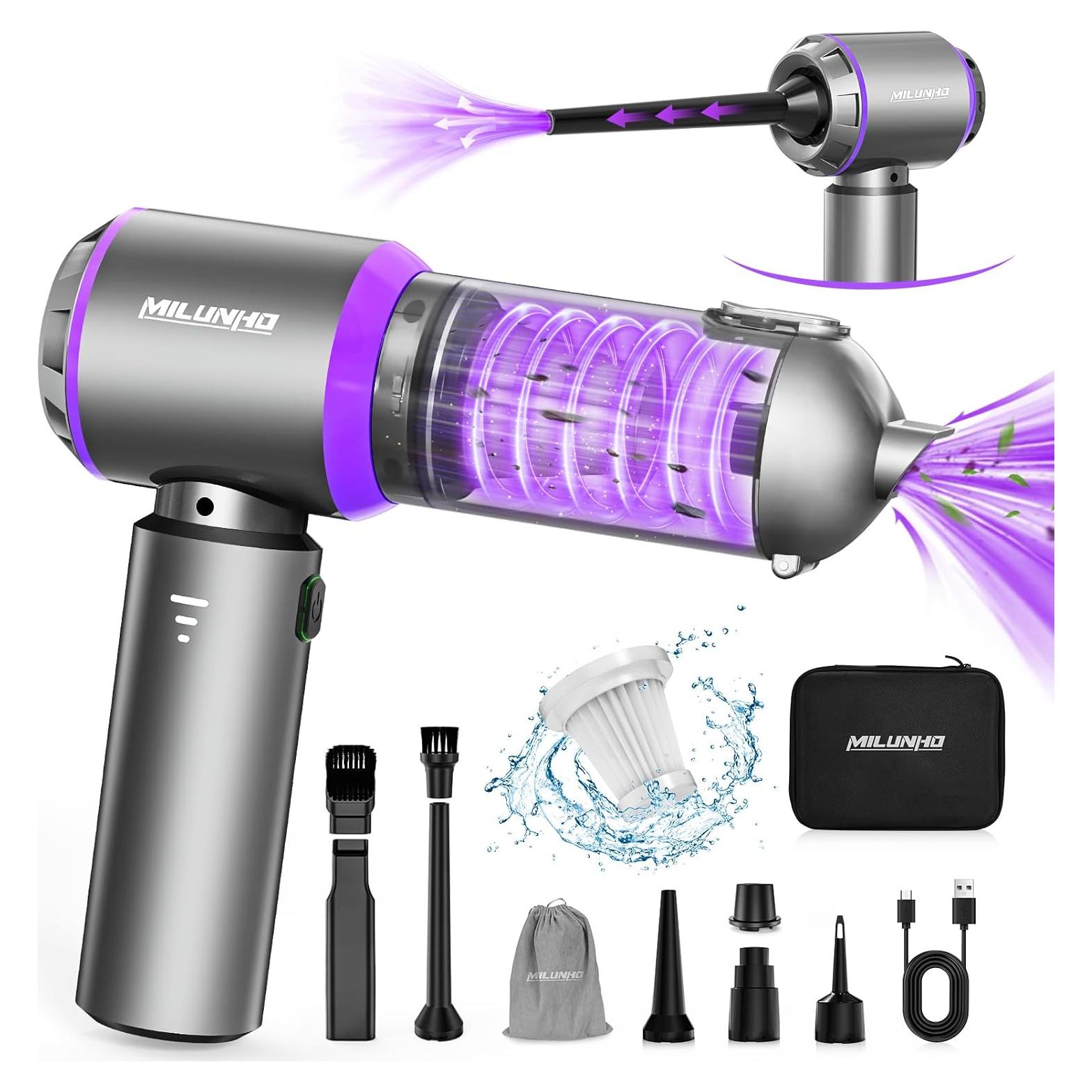 Aspiradora de Coche Portátil Milunho 15000PA Sin Cable 4-en-1